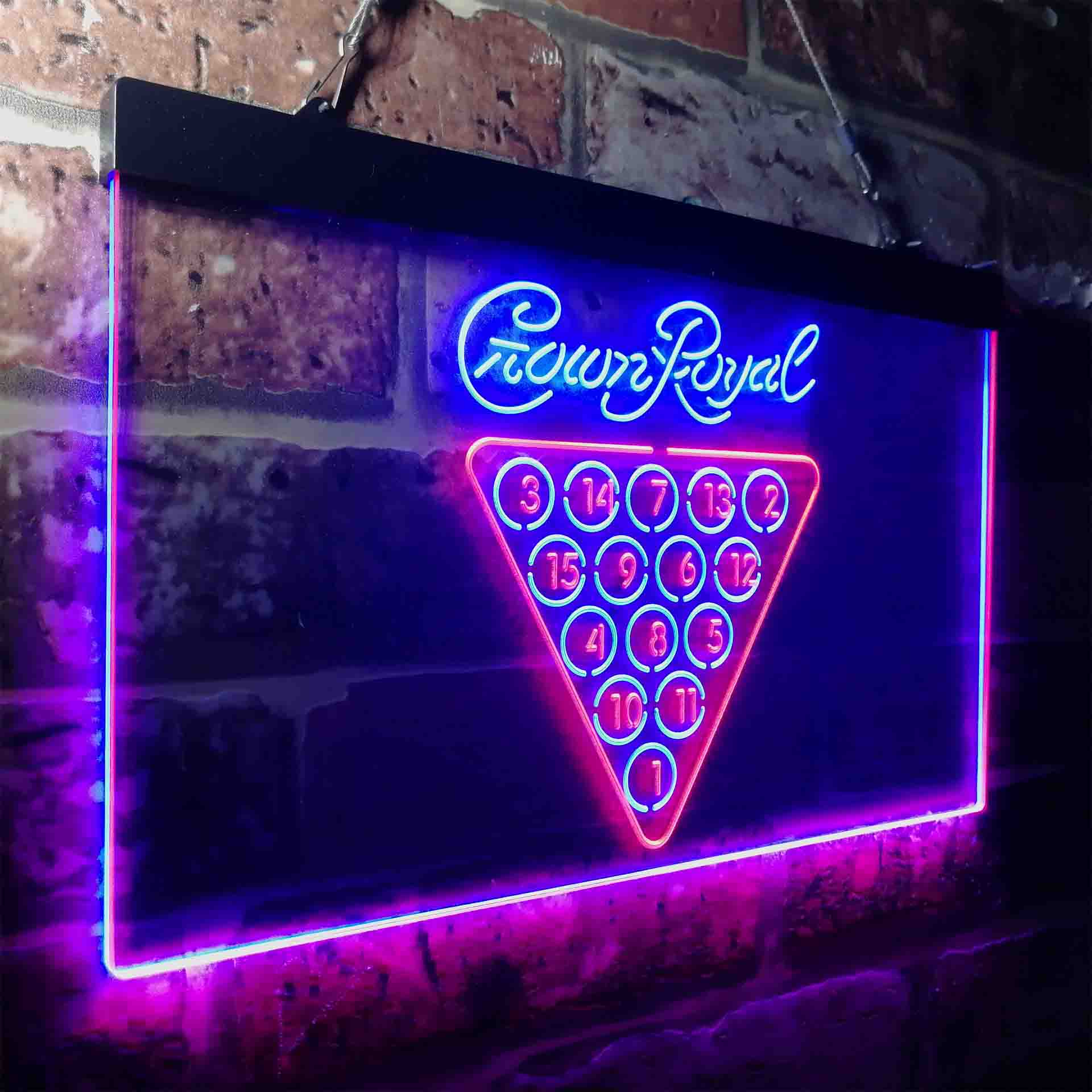 Crown Royal Pool Snooker Billiard Room Neon-Like LED Sign