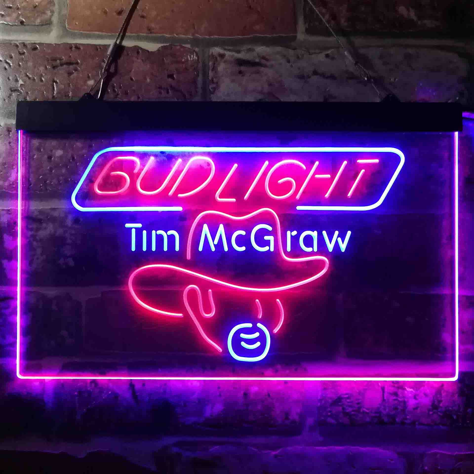 Bud Tim McGraw Beer Bar Neon-Like LED Sign - ProLedSign
