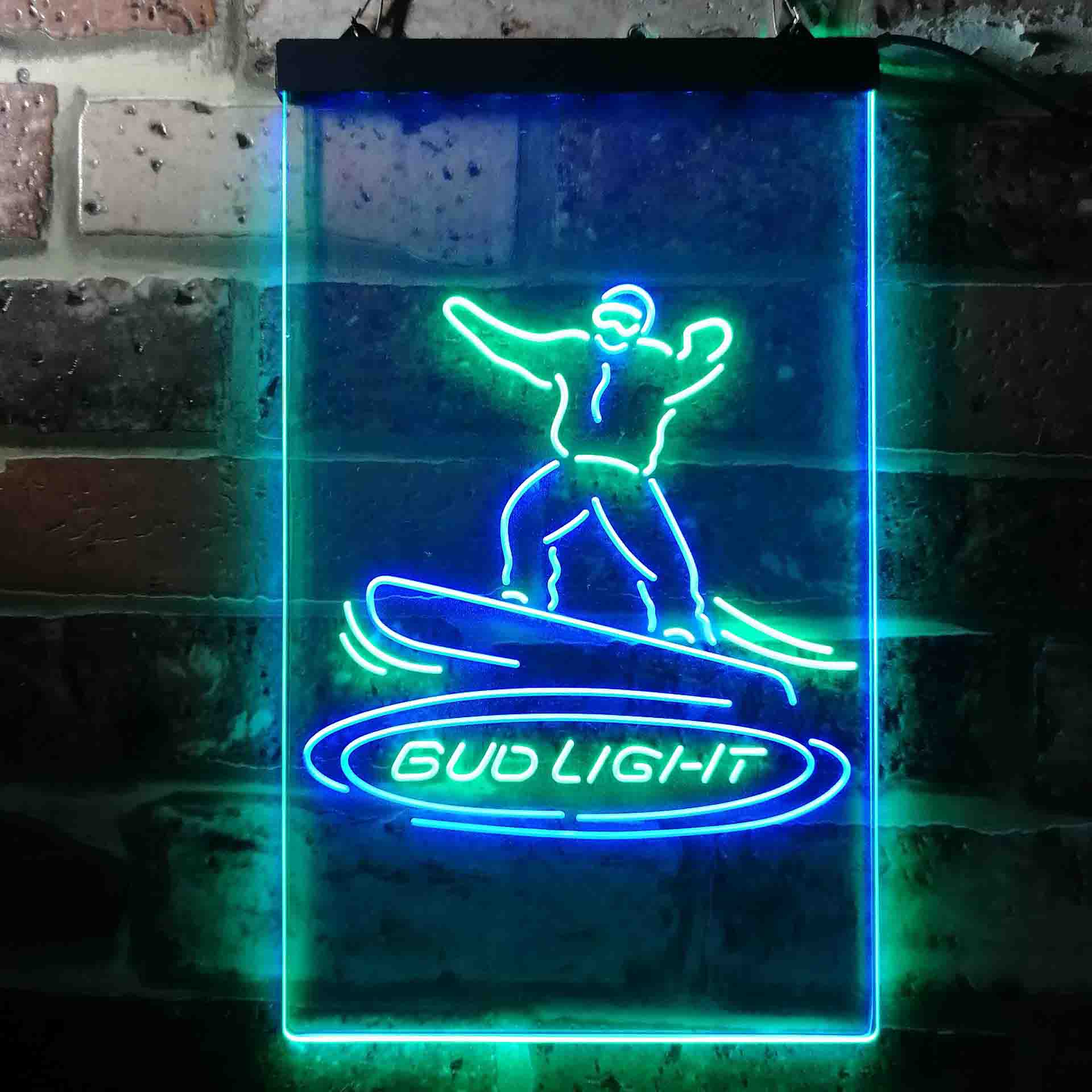 Bud Light Snowboarder Neon-Like LED Sign