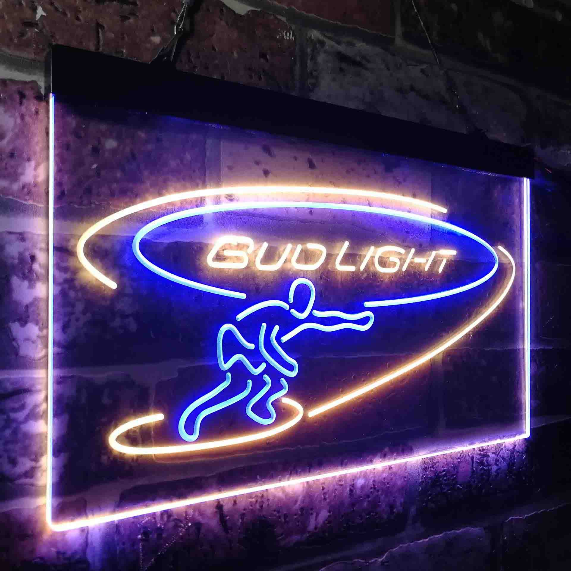 Bud Light Surf Snowboarder Neon-Like LED Sign - ProLedSign