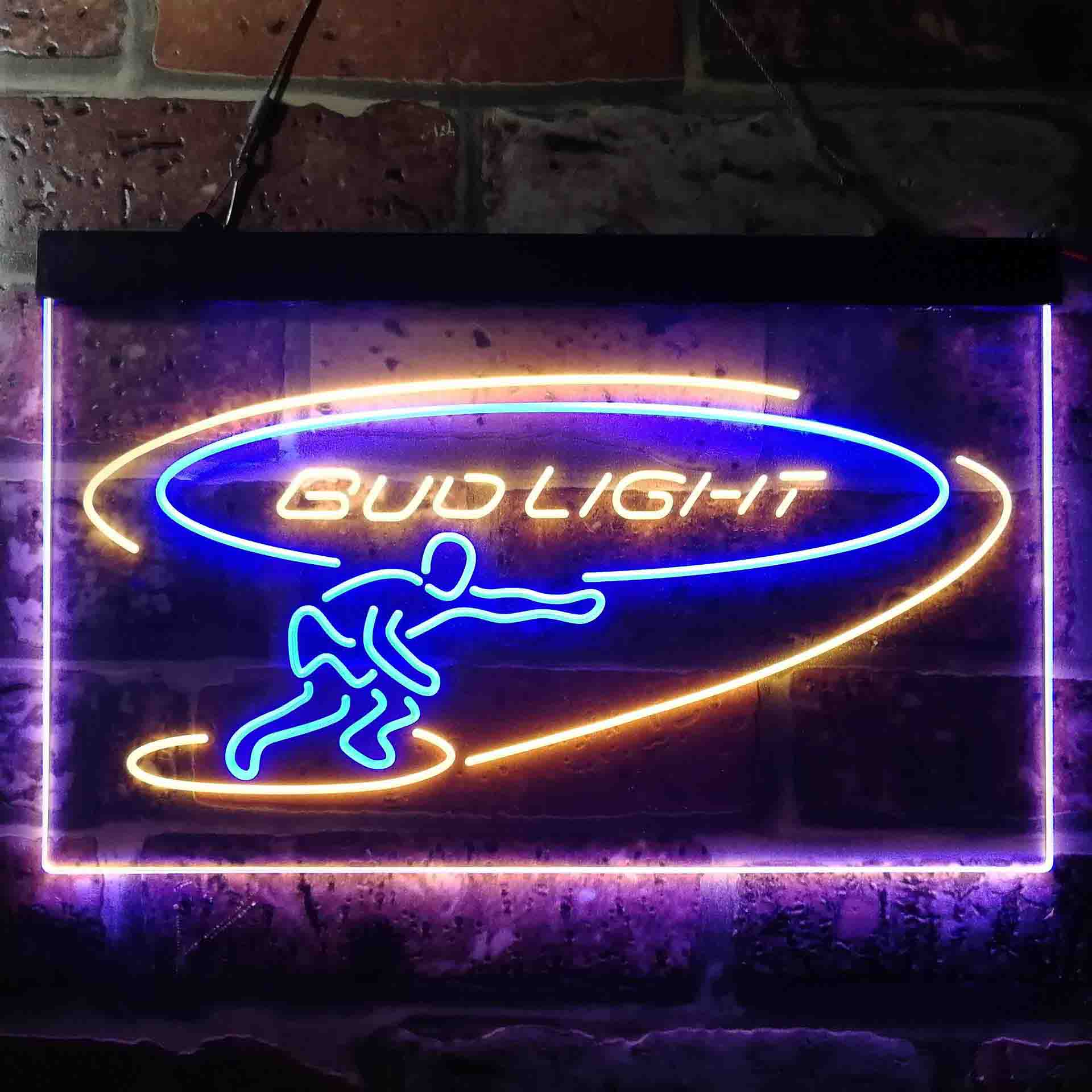 Bud Light Surf Snowboarder Neon-Like LED Sign - ProLedSign