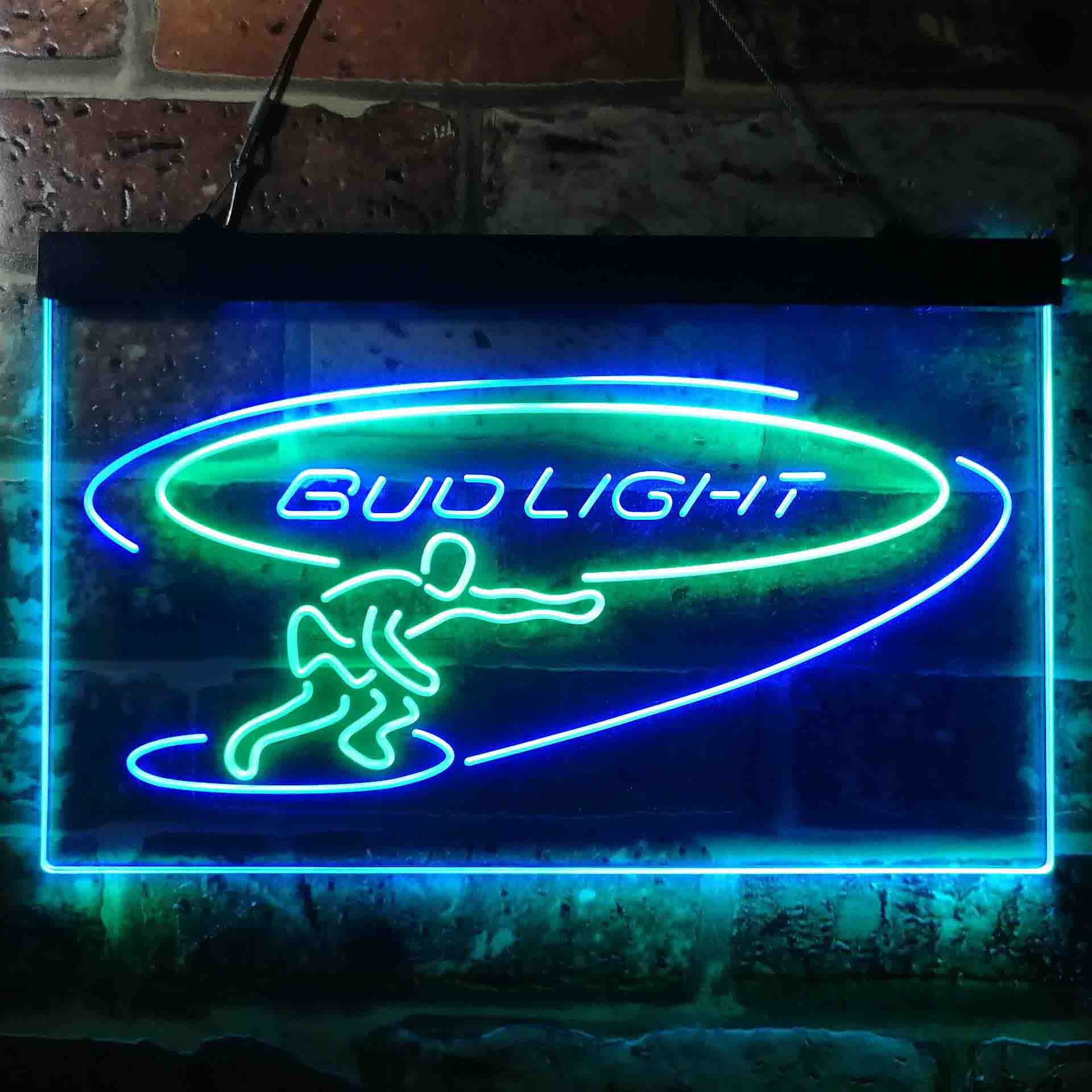 Bud Light Surf Snowboarder Neon-Like LED Sign - ProLedSign