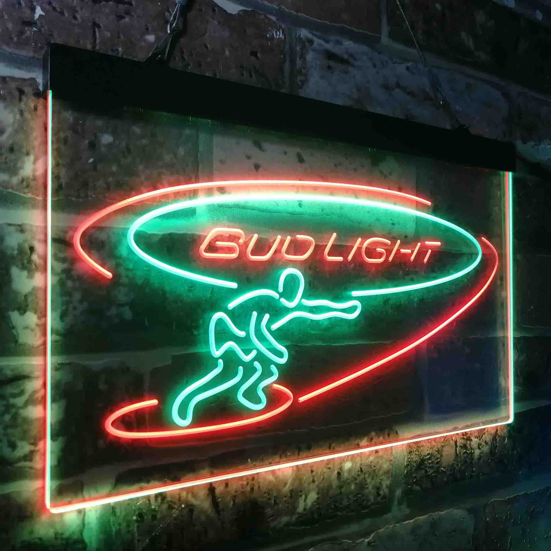 Bud Light Surf Snowboarder Neon-Like LED Sign - ProLedSign