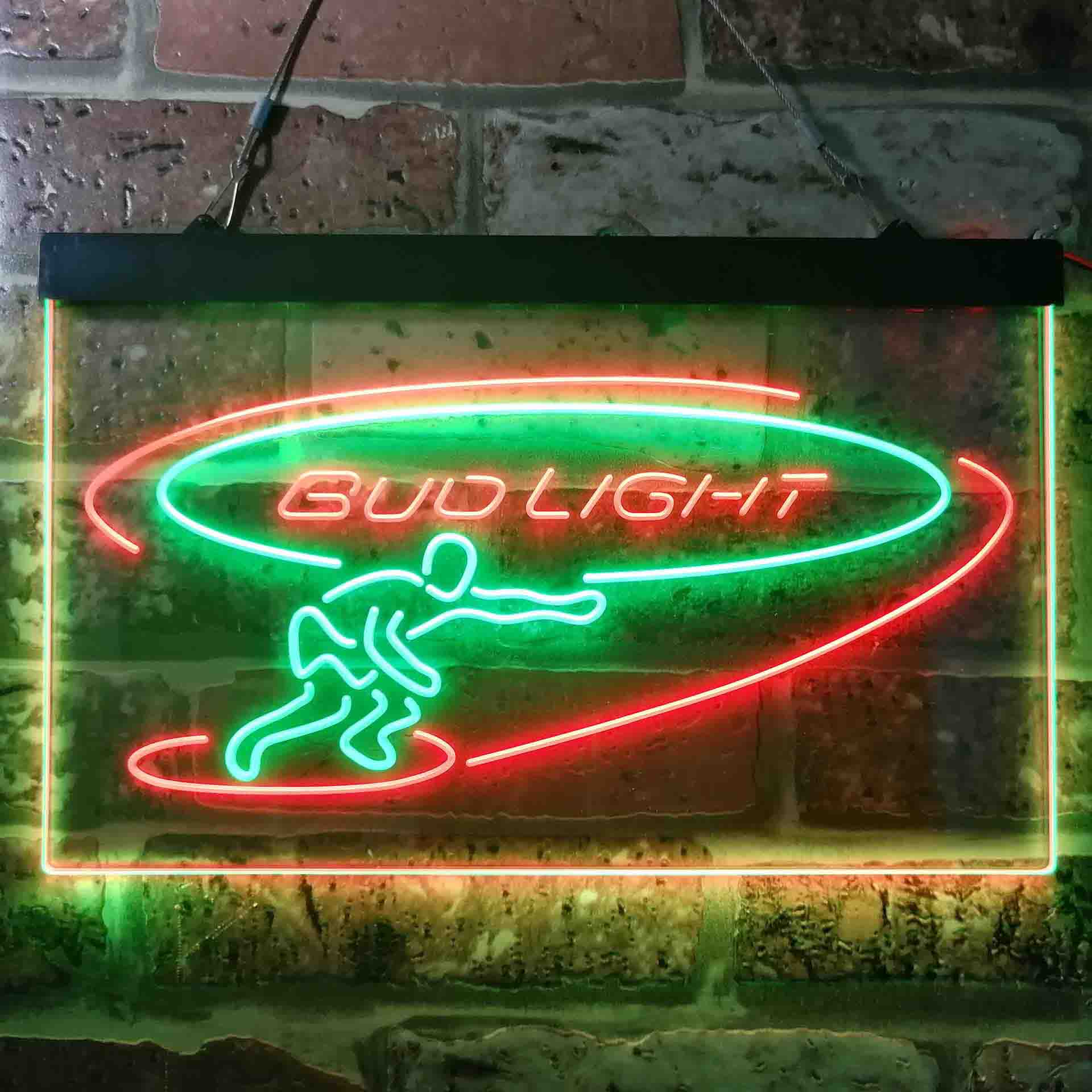 Bud Light Surf Snowboarder Neon-Like LED Sign - ProLedSign