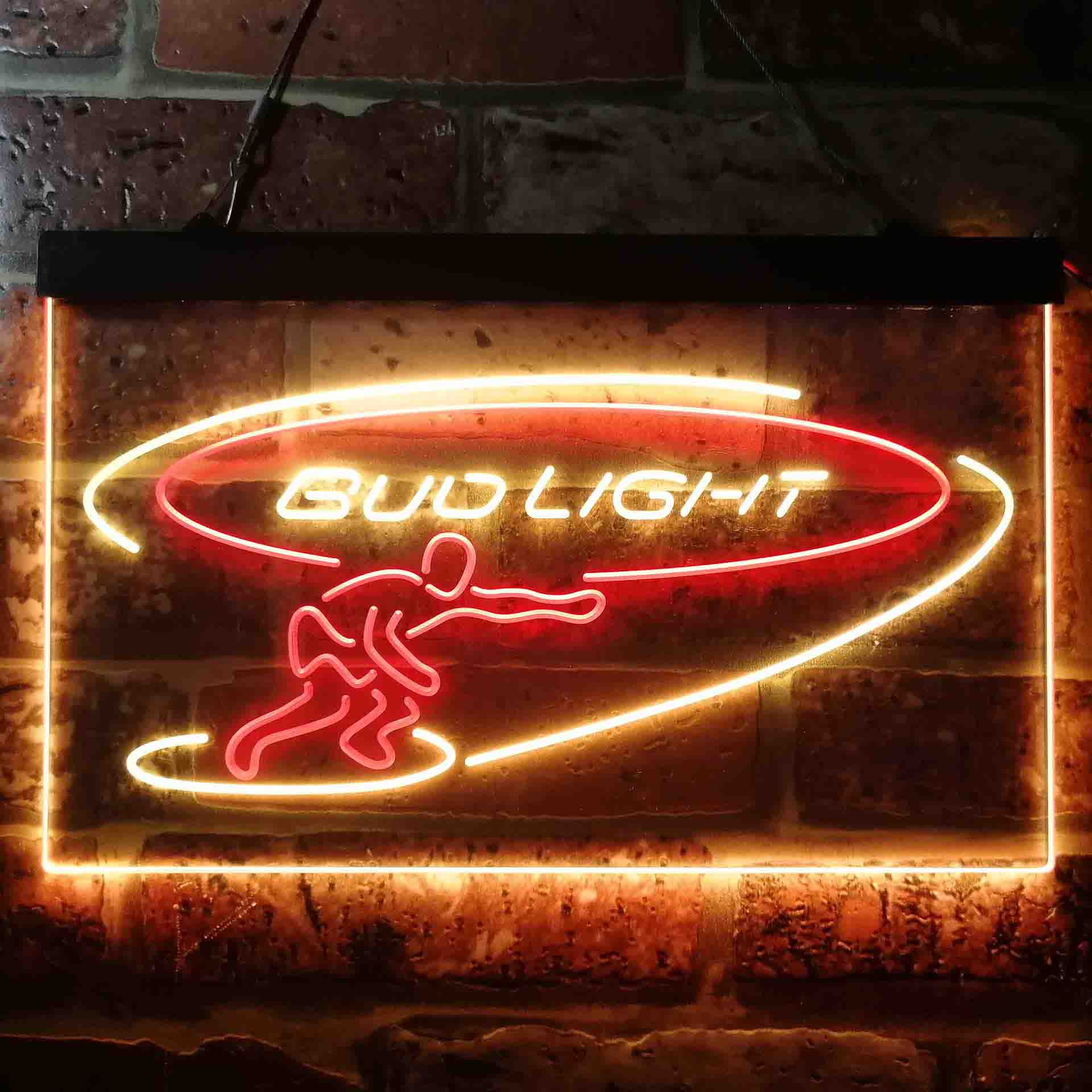 Bud Light Surf Snowboarder Neon-Like LED Sign - ProLedSign