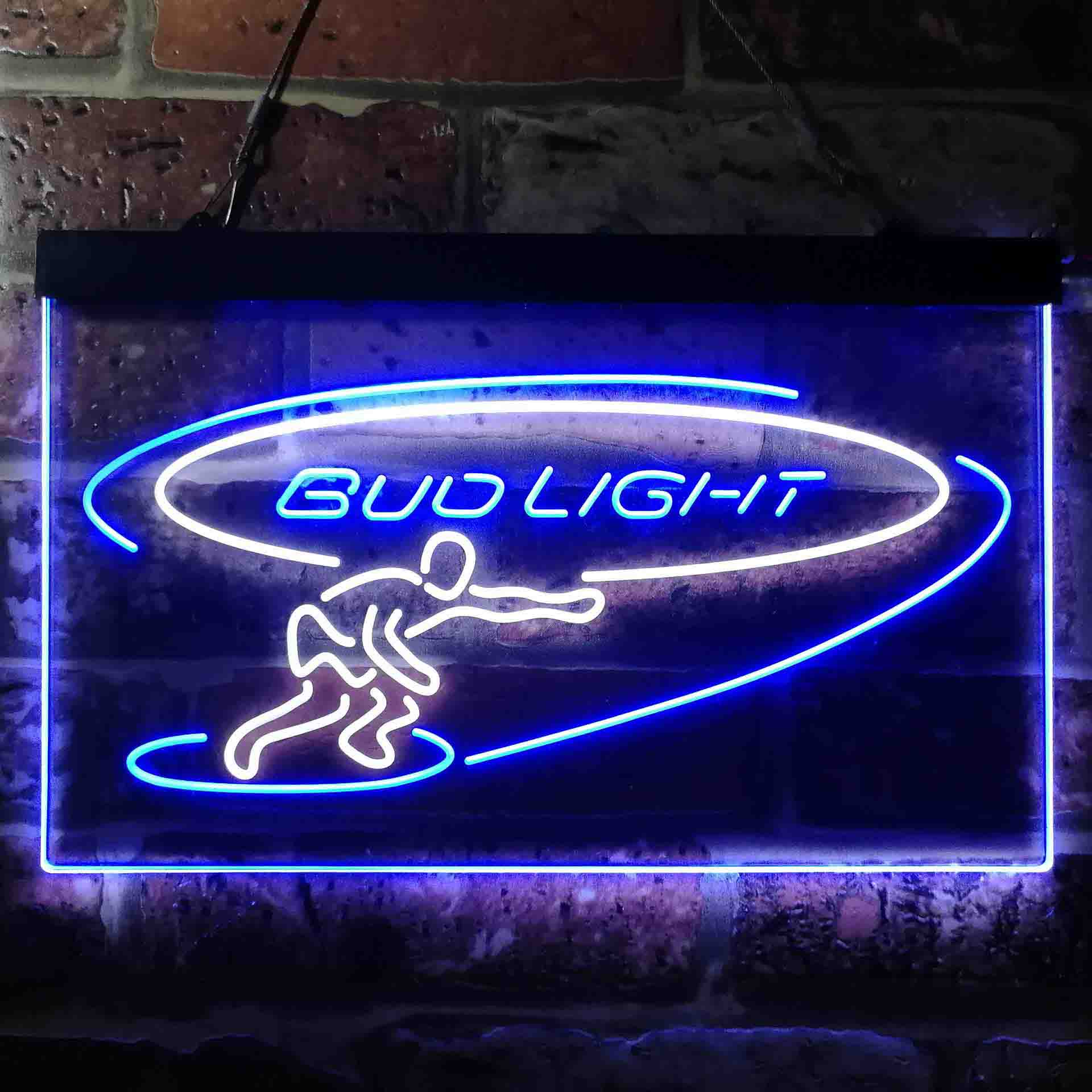 Bud Light Surf Snowboarder Neon-Like LED Sign - ProLedSign