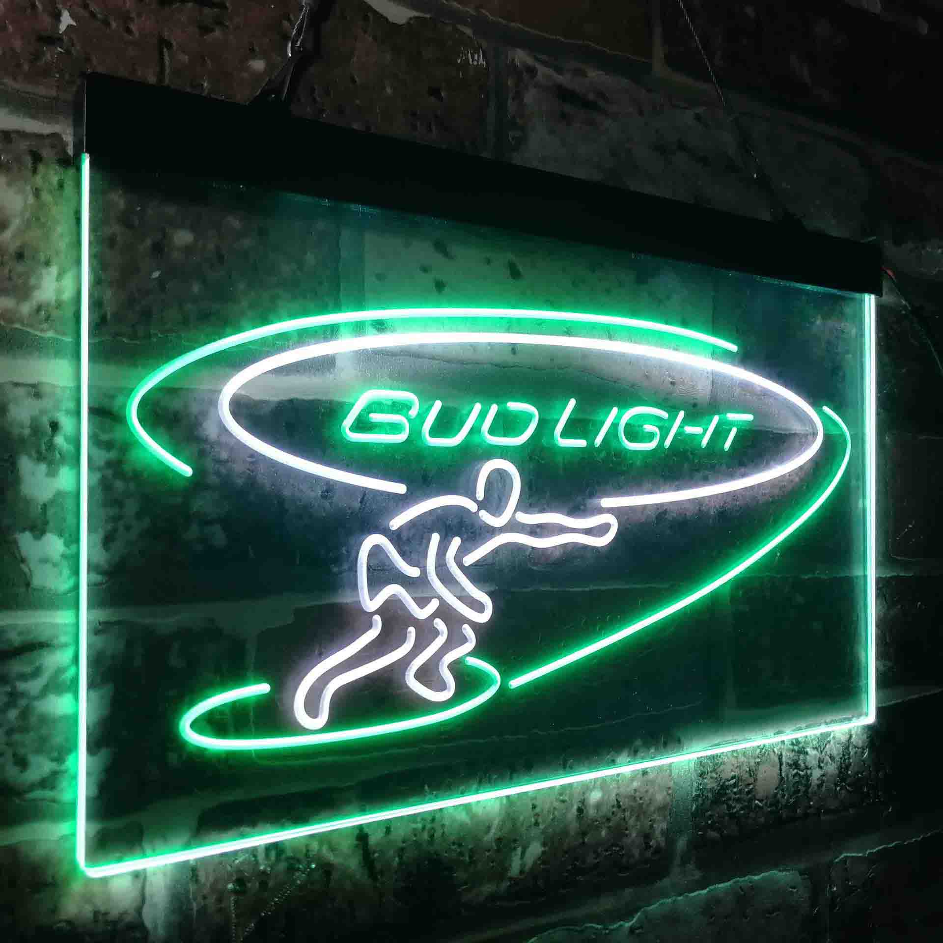 Bud Light Surf Snowboarder Neon-Like LED Sign - ProLedSign