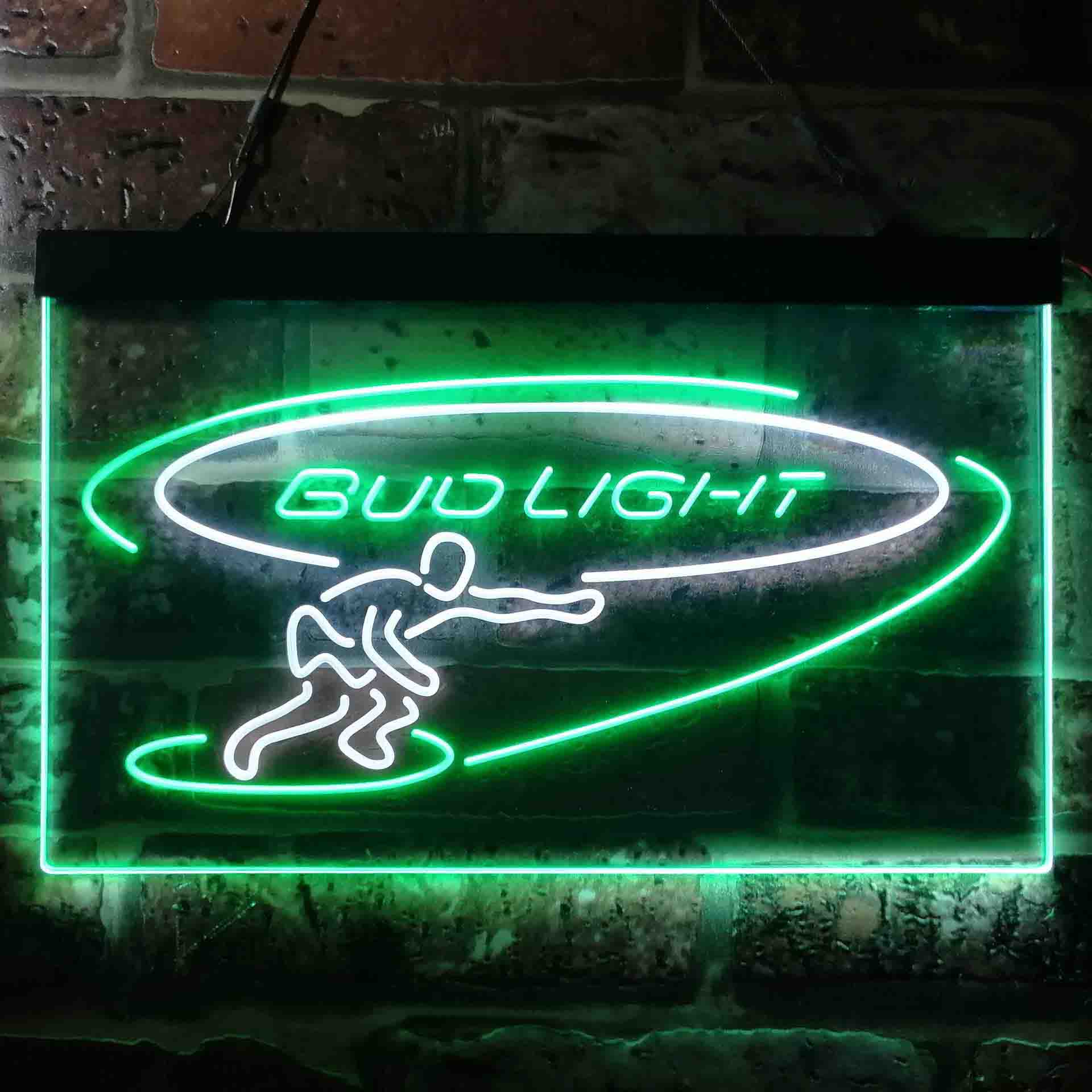 Bud Light Surf Snowboarder Neon-Like LED Sign - ProLedSign