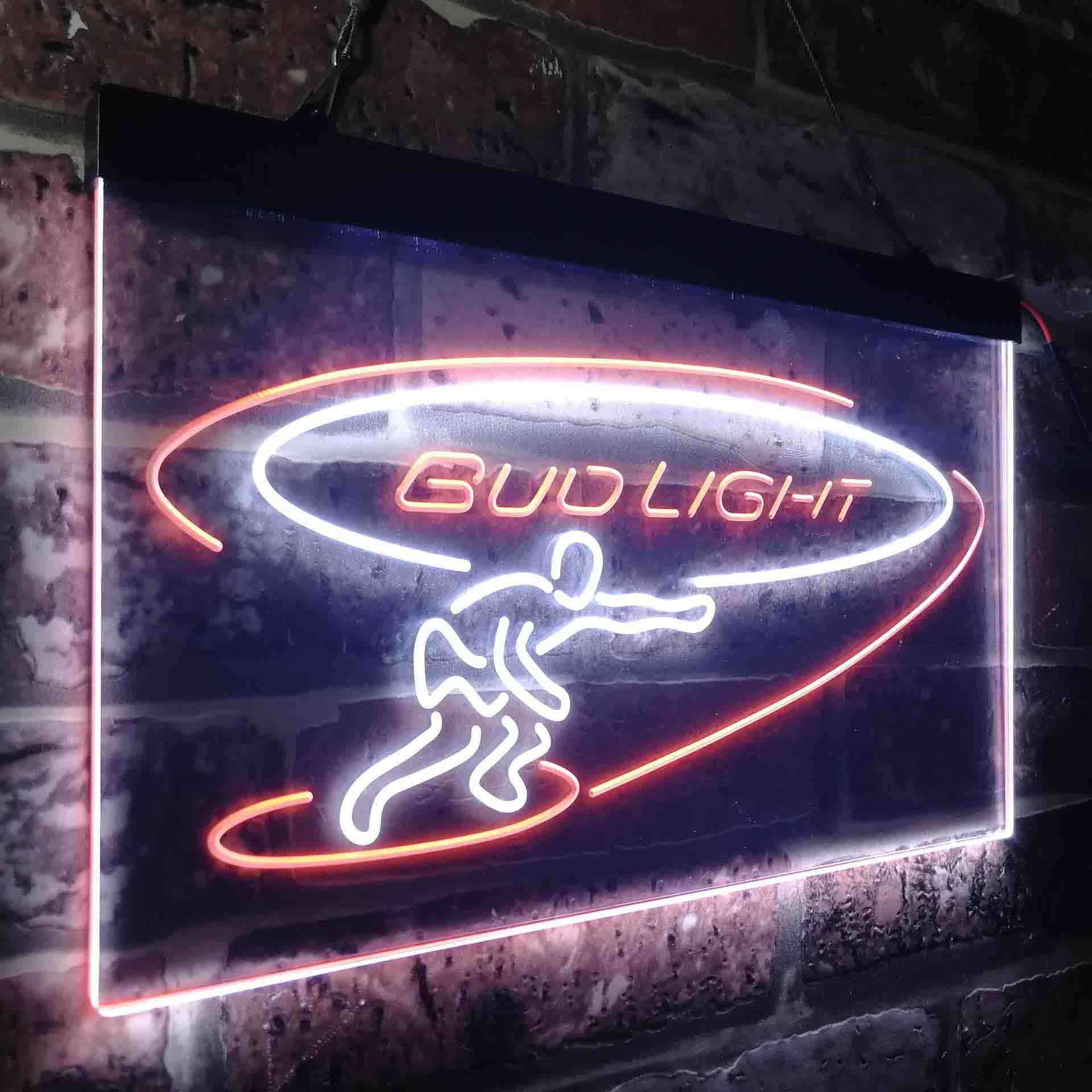 Bud Light Surf Snowboarder Neon-Like LED Sign - ProLedSign