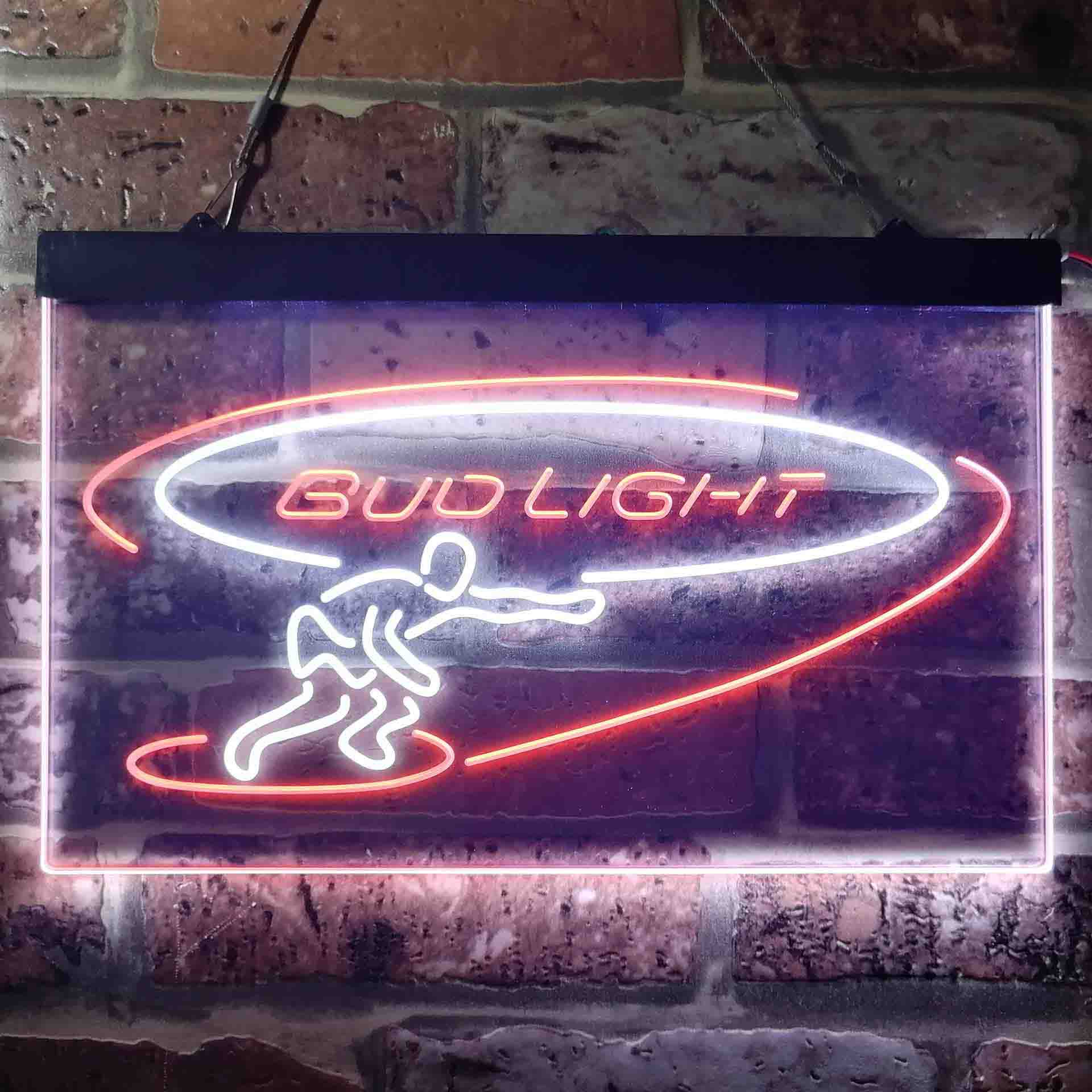 Bud Light Surf Snowboarder Neon-Like LED Sign - ProLedSign