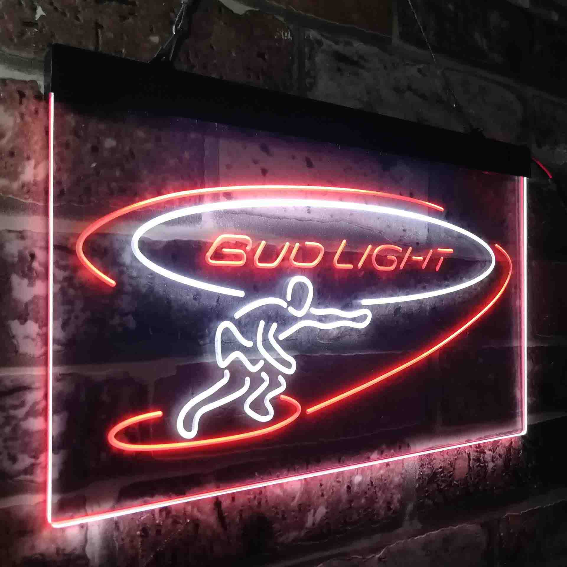 Bud Light Surf Snowboarder Neon-Like LED Sign - ProLedSign