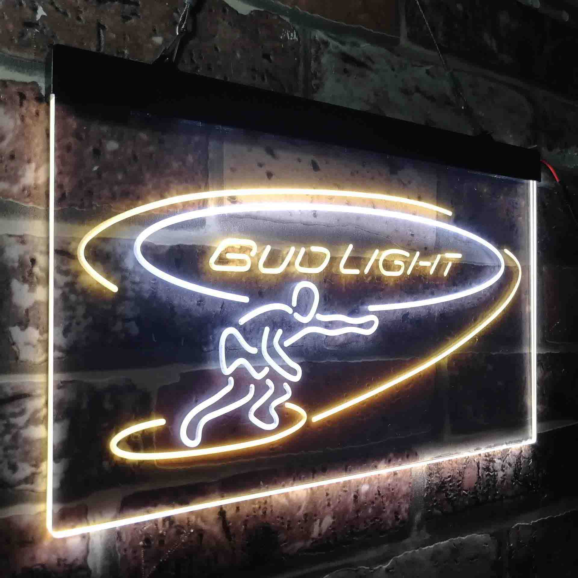 Bud Light Surf Snowboarder Neon-Like LED Sign - ProLedSign