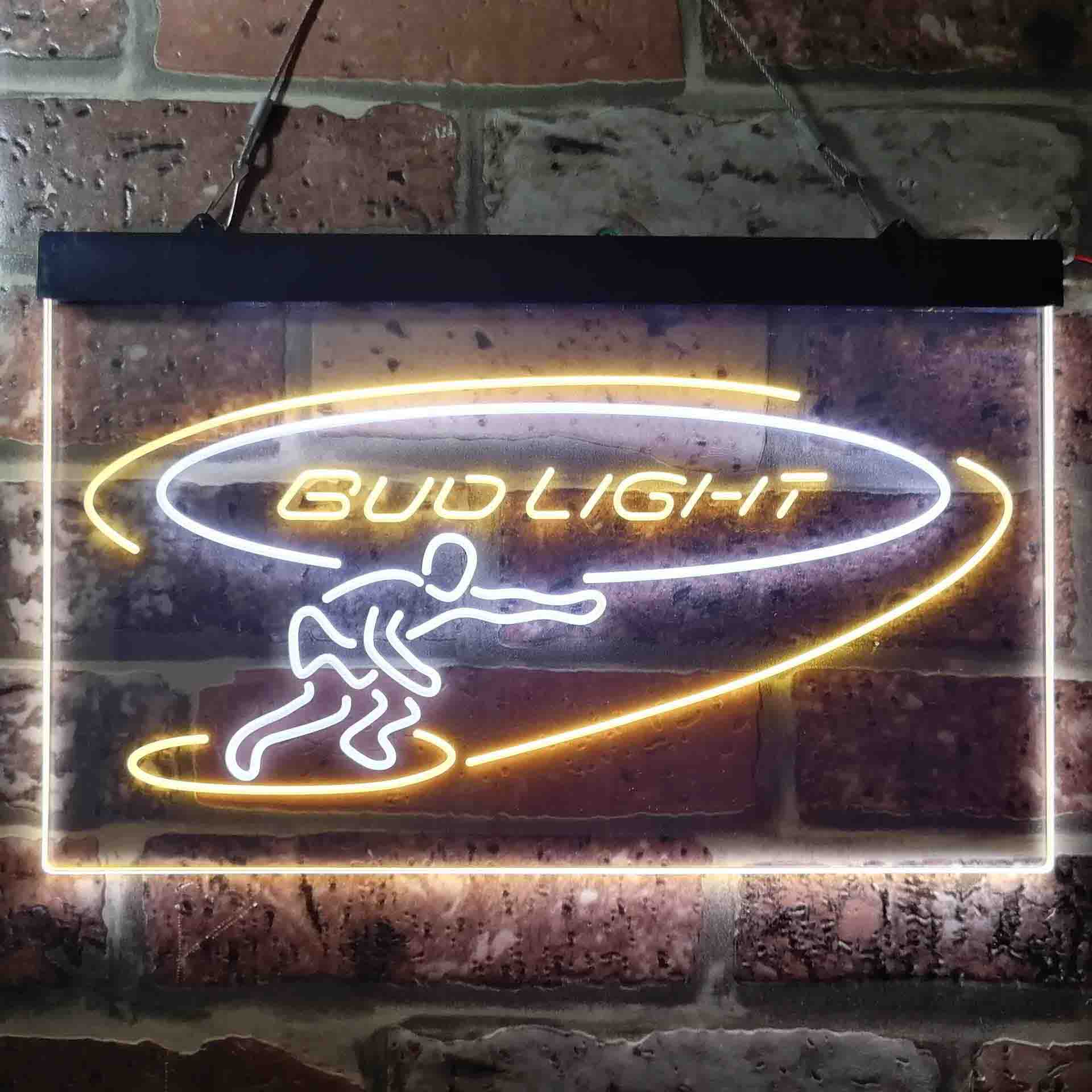 Bud Light Surf Snowboarder Neon-Like LED Sign - ProLedSign