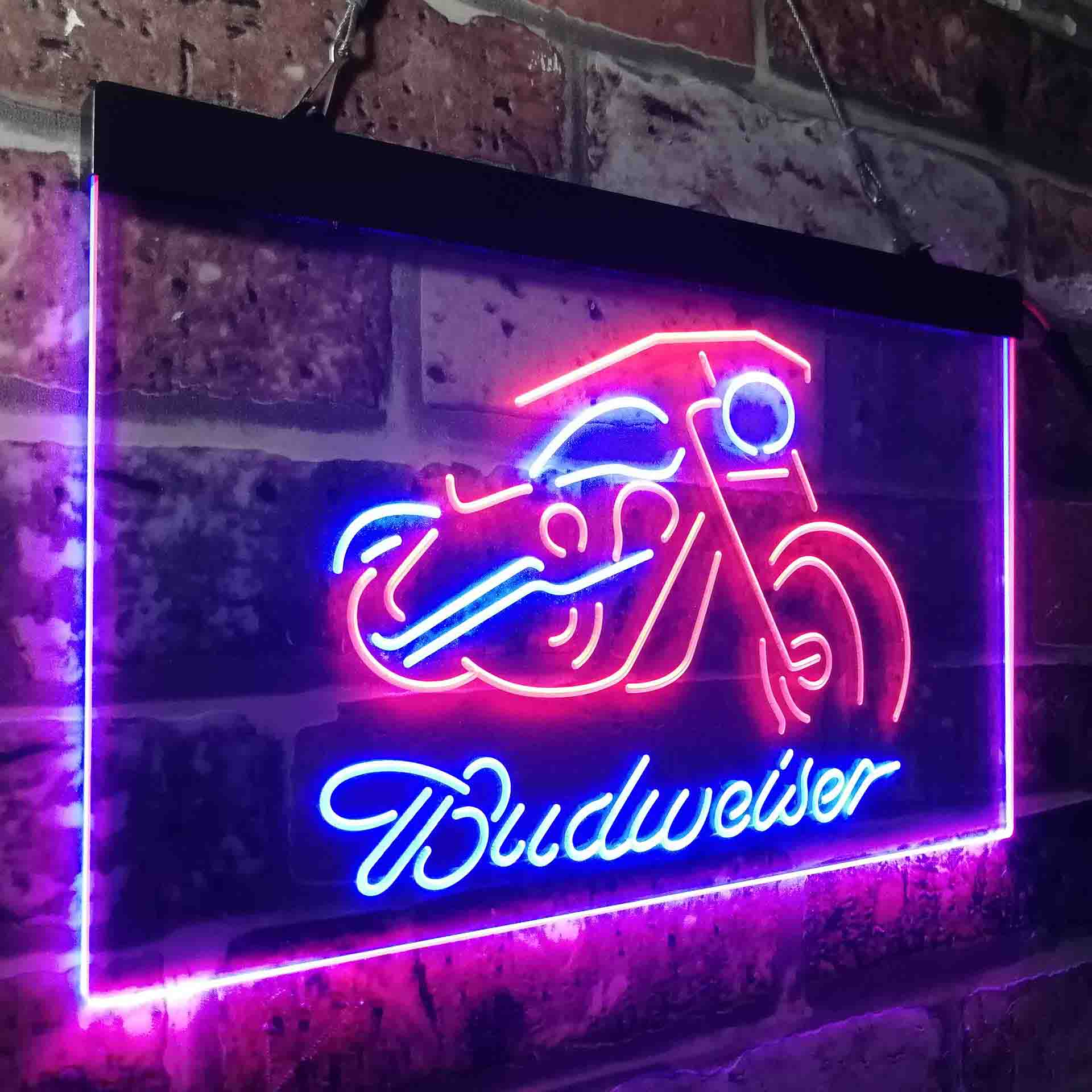 Budweiser Motorcycle Garage Neon-Like LED Sign