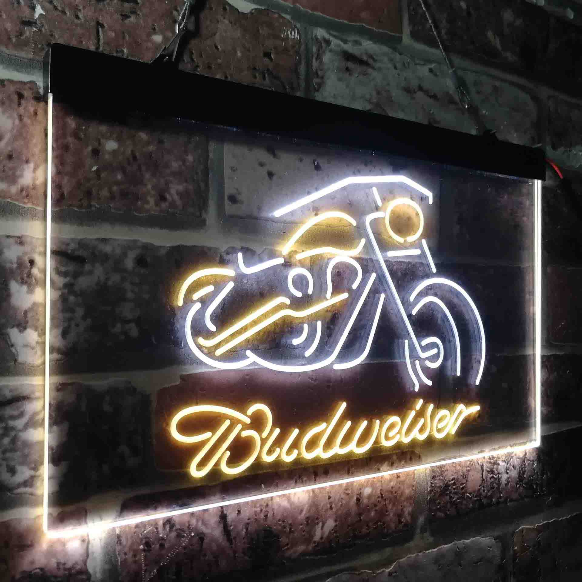 Budweiser Motorcycle Garage Neon-Like LED Sign