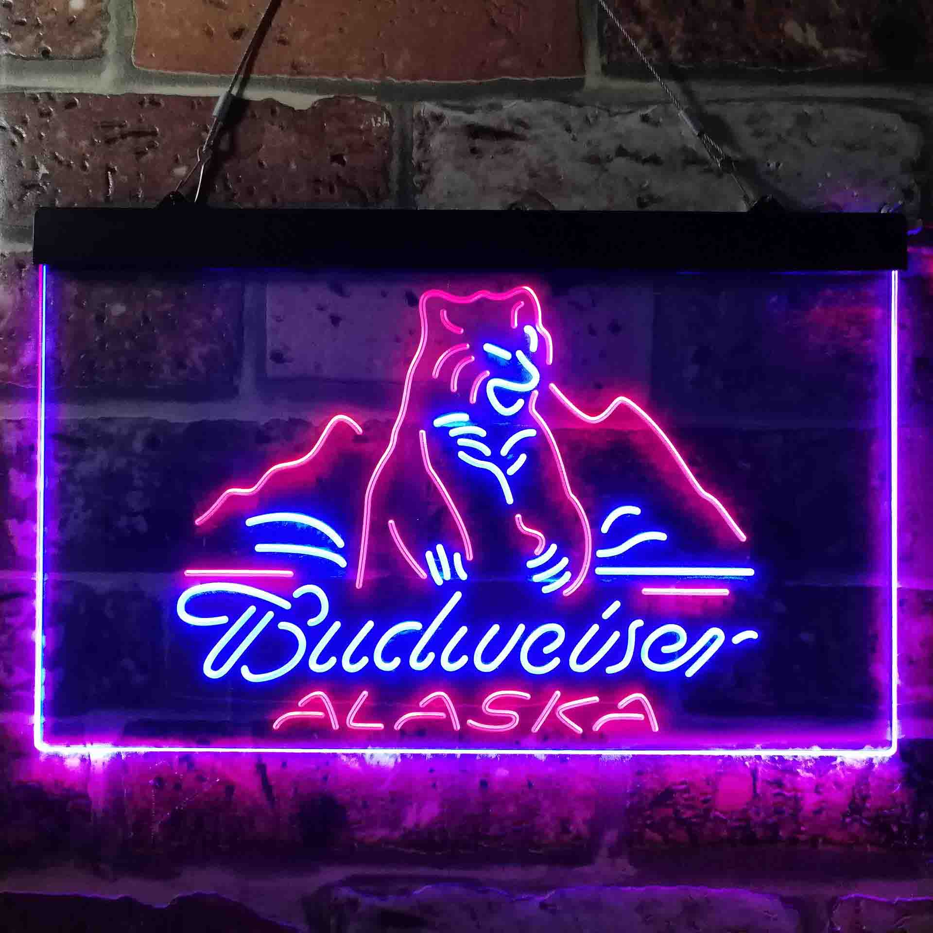 Budweiser Alsaka Polar Bear Beer Neon-Like LED Sign