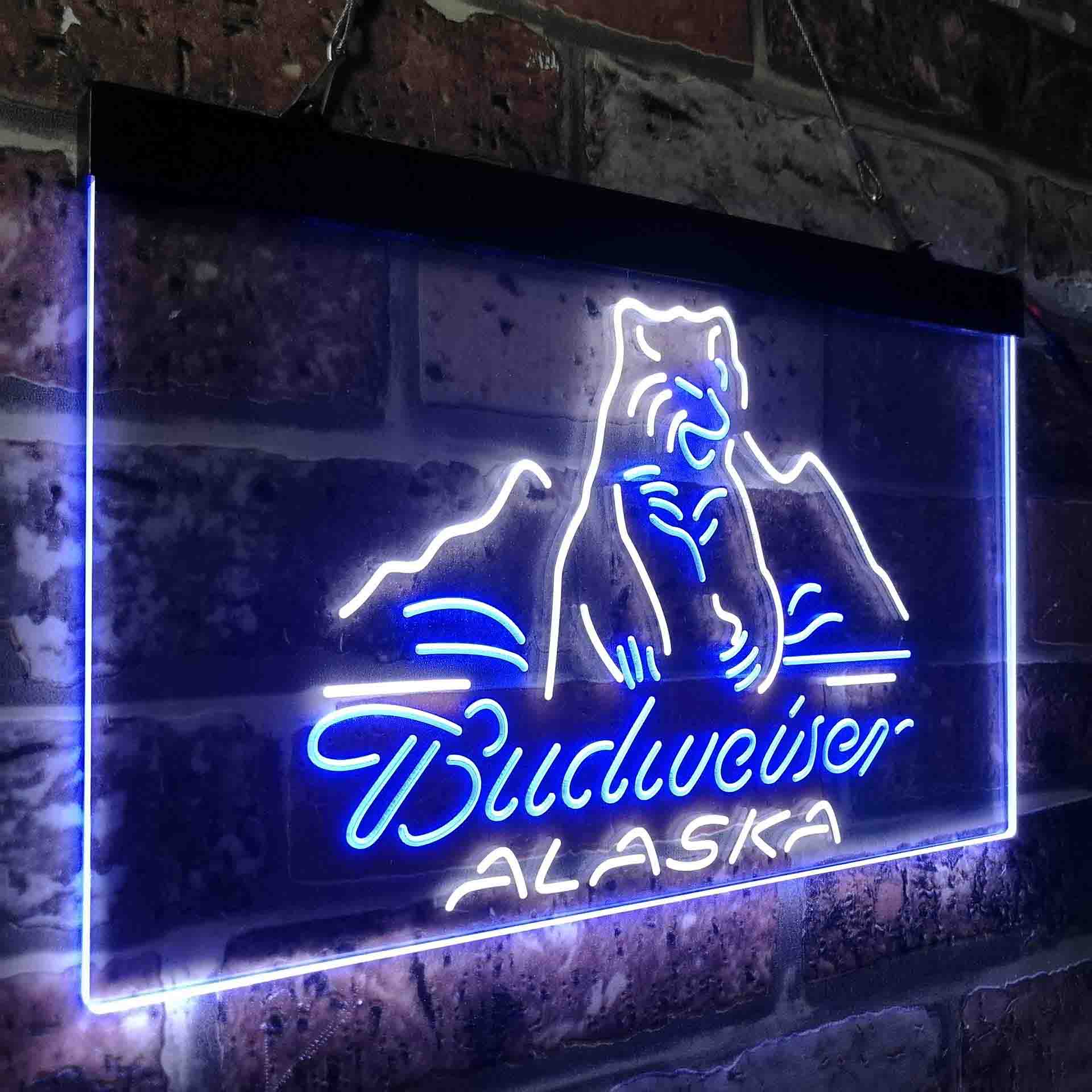 Budweiser Alsaka Polar Bear Beer Neon-Like LED Sign