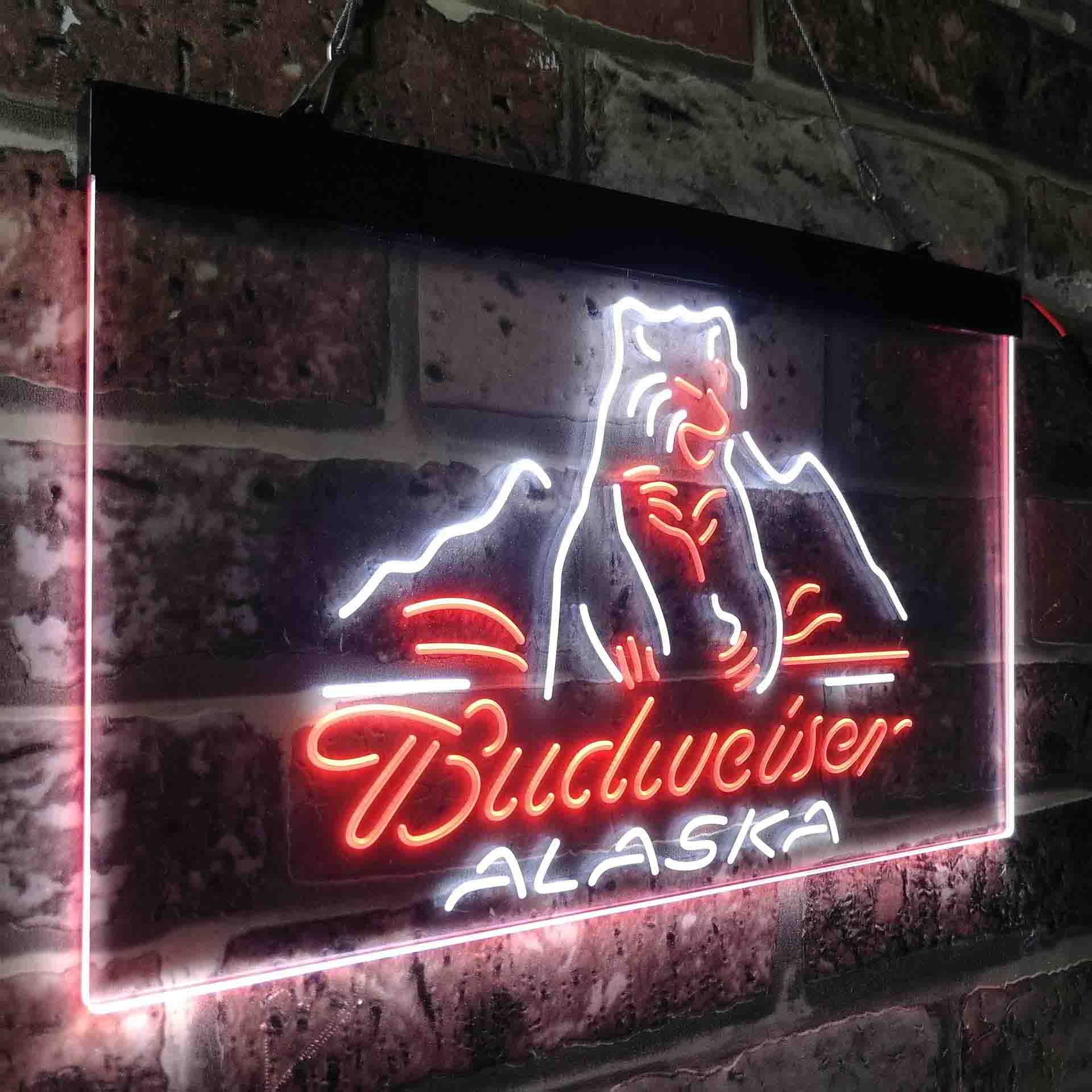 Budweiser Alsaka Polar Bear Beer Neon-Like LED Sign