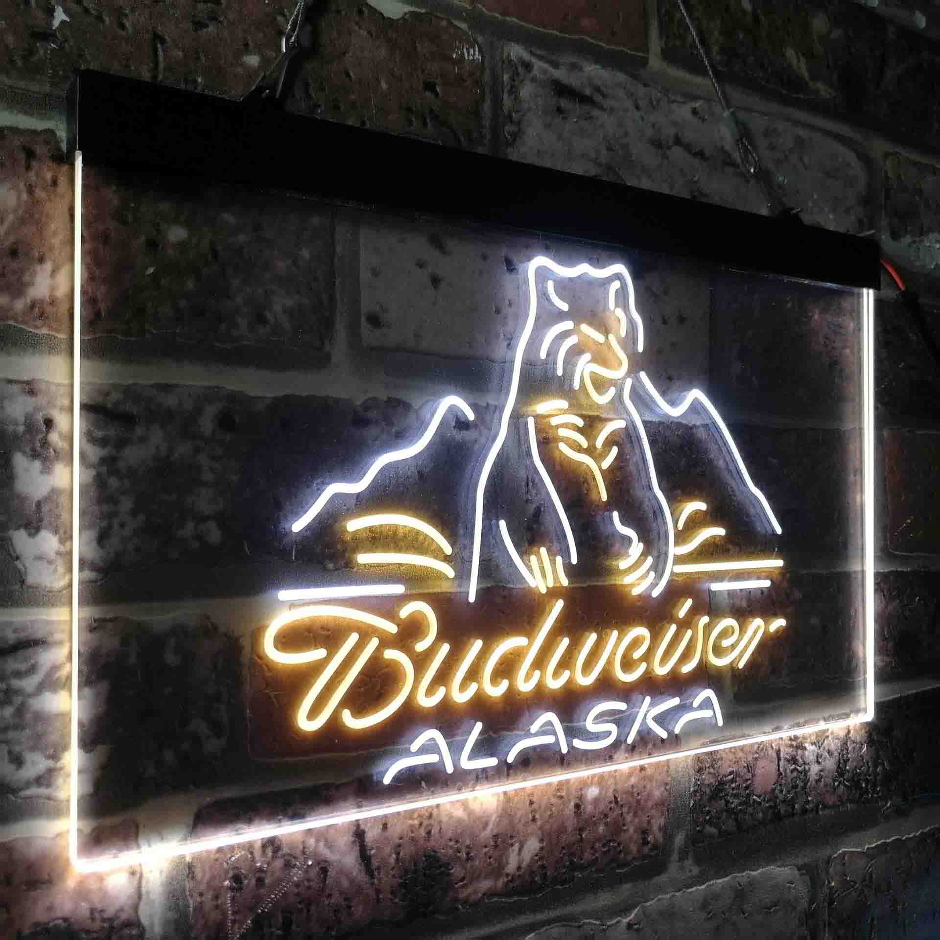 Budweiser Alsaka Polar Bear Beer Neon-Like LED Sign