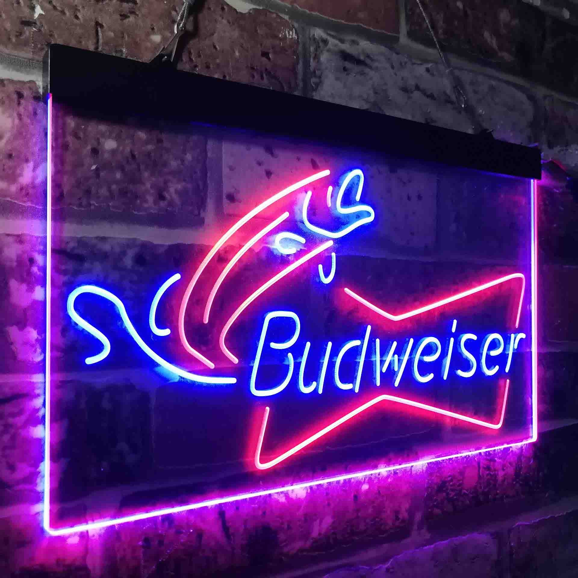 Budweiser Bow Tie Fishing Neon-Like LED Sign