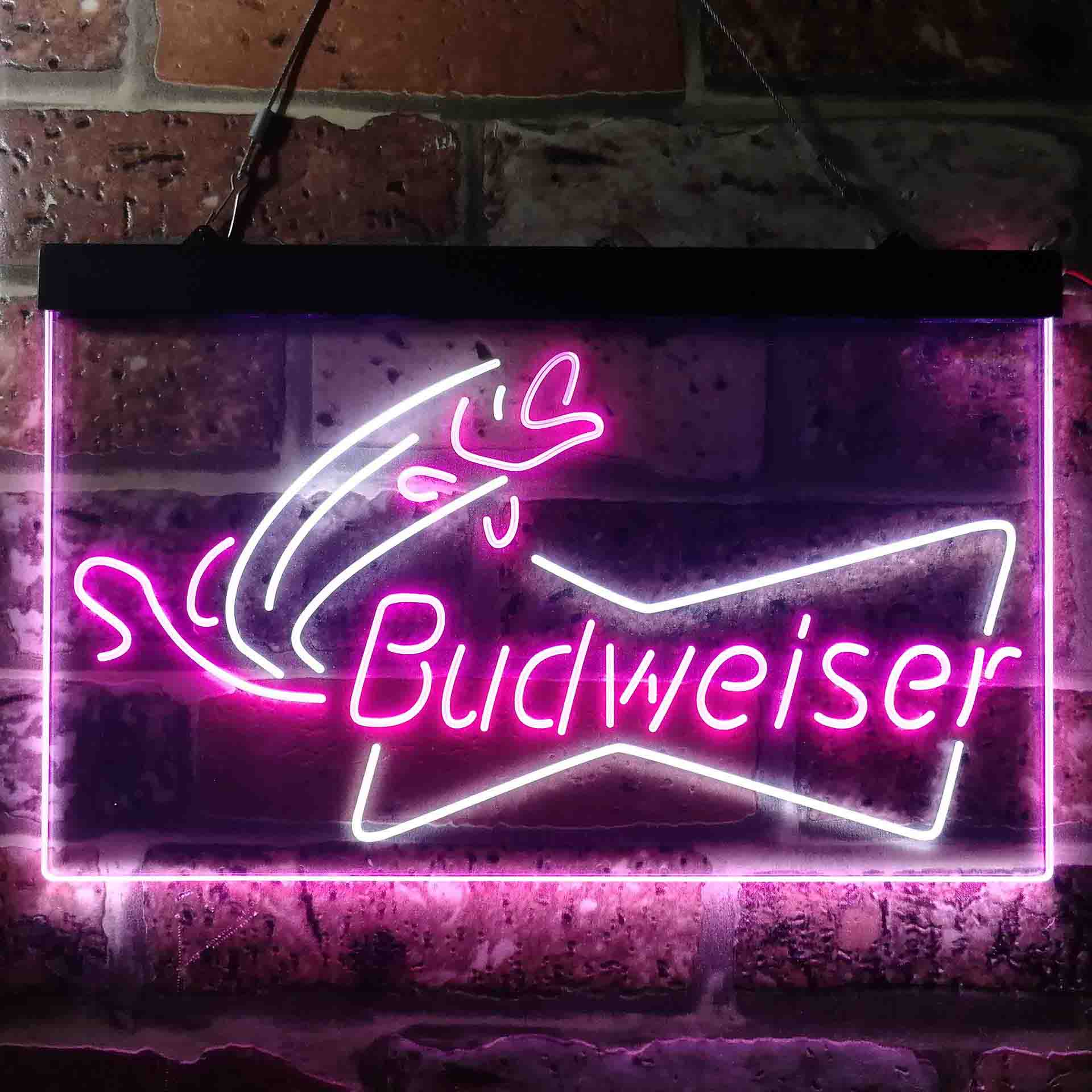 Budweiser Bow Tie Fishing Neon-Like LED Sign