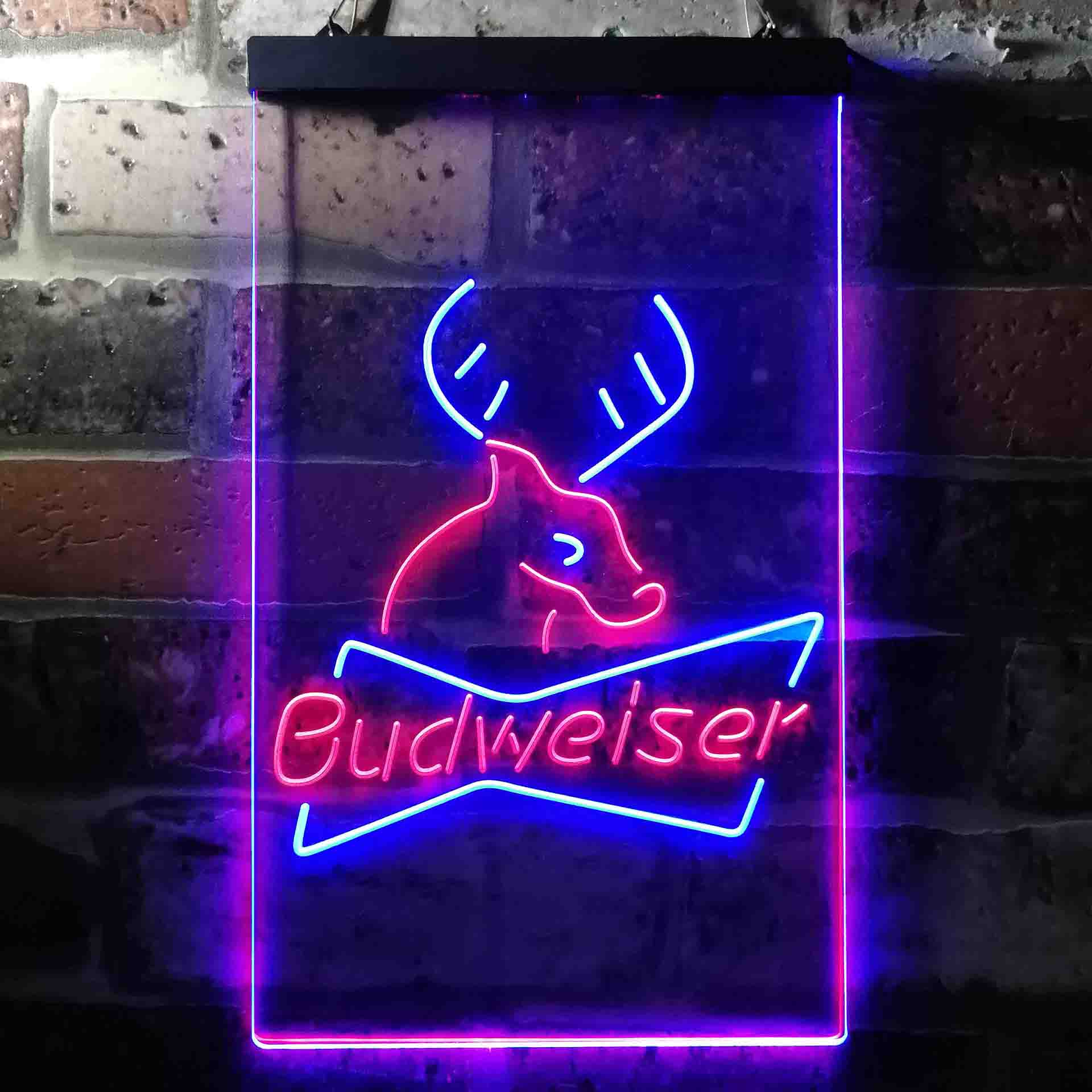 Budweiser Deer Hunting Cabin Neon-Like LED Sign - ProLedSign