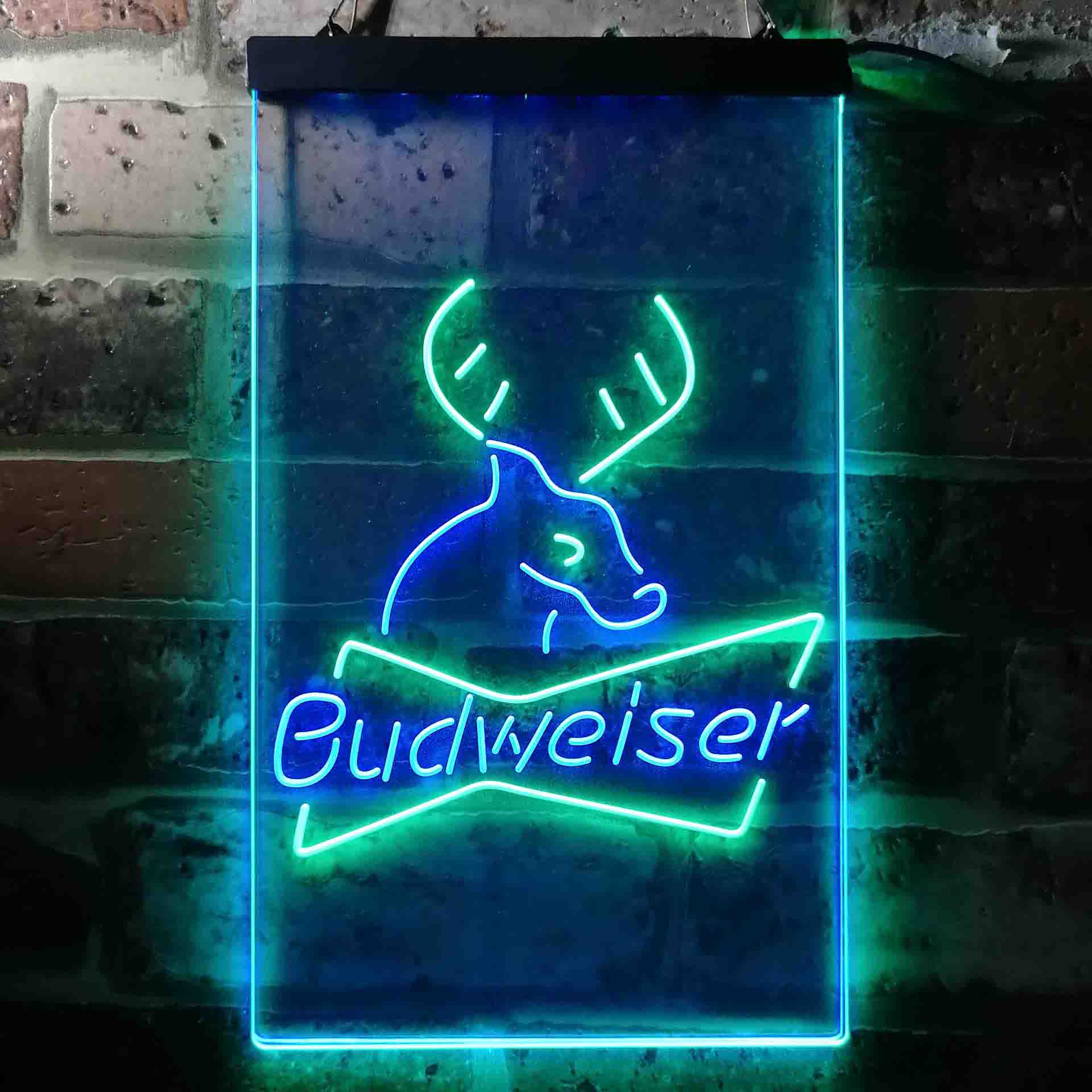 Budweiser Deer Hunting Cabin Neon-Like LED Sign - ProLedSign