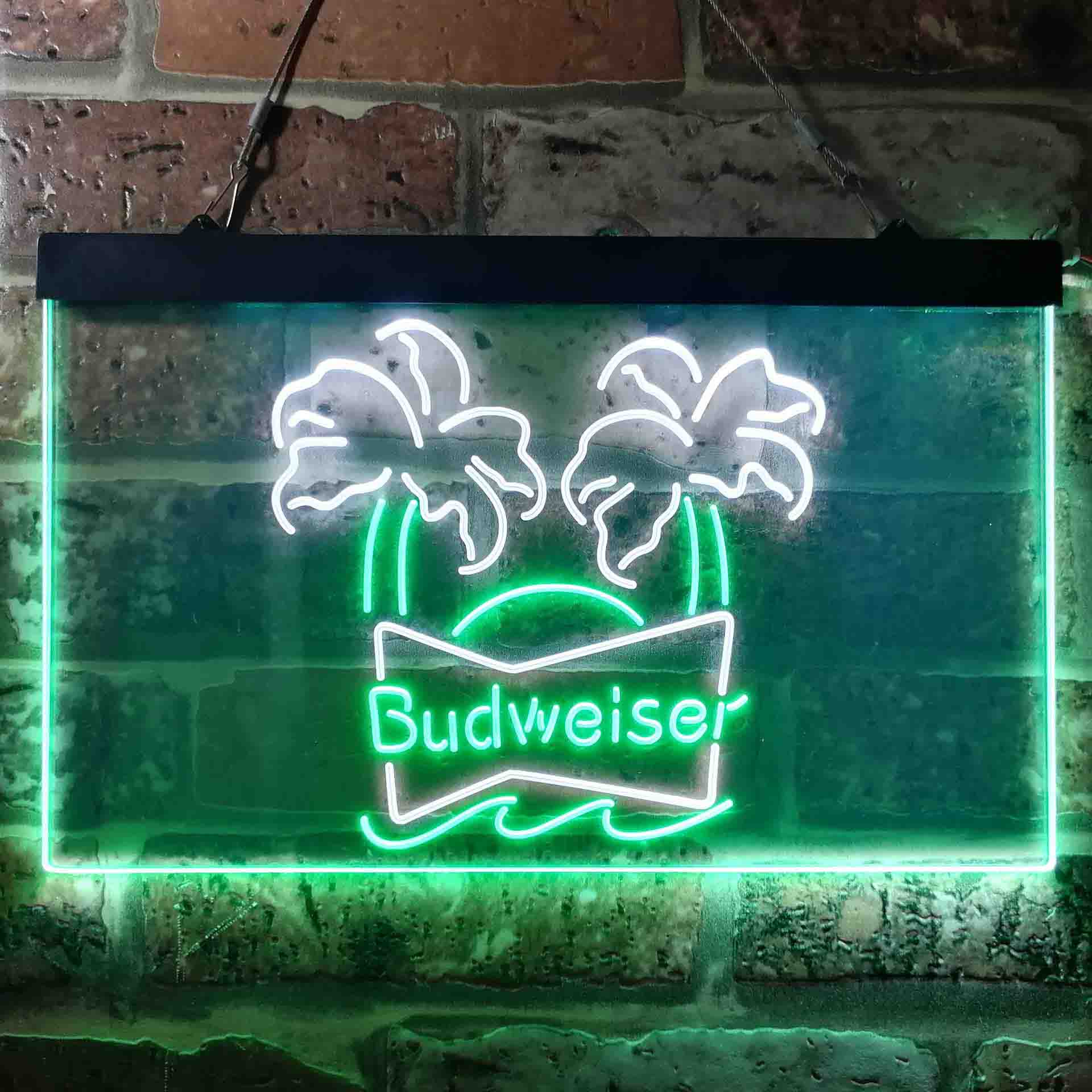 Budweiser Double Palm Tree Beer Neon-Like LED Sign