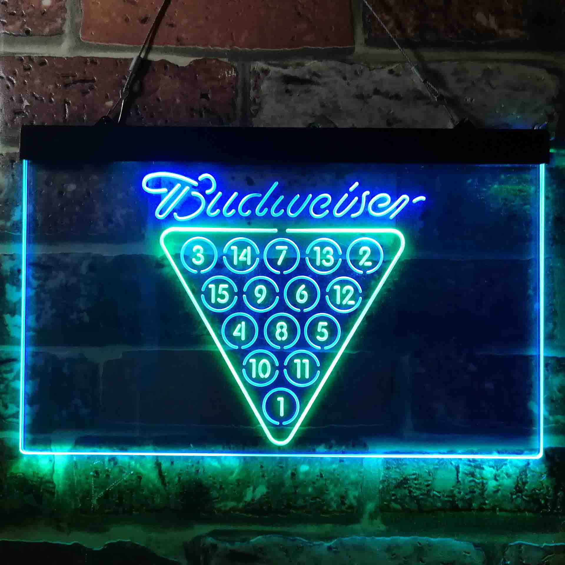 Budweisers Pool Room Bar Led Neon Sign