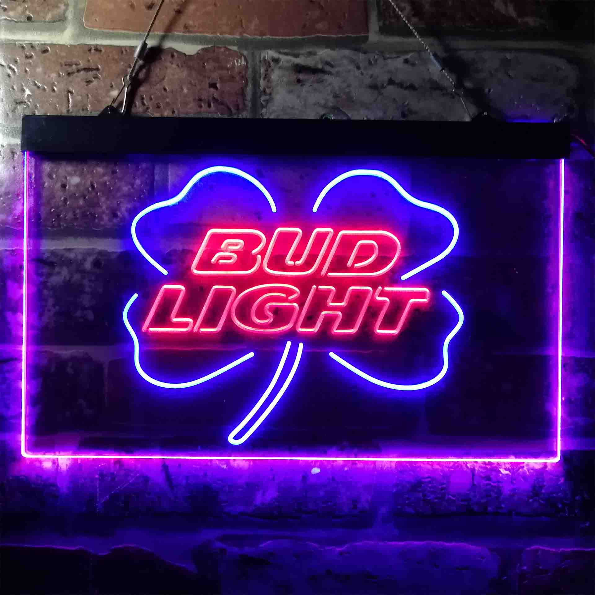 Bud Light Clover Bar Dual Color LED Neon Sign ProLedSign