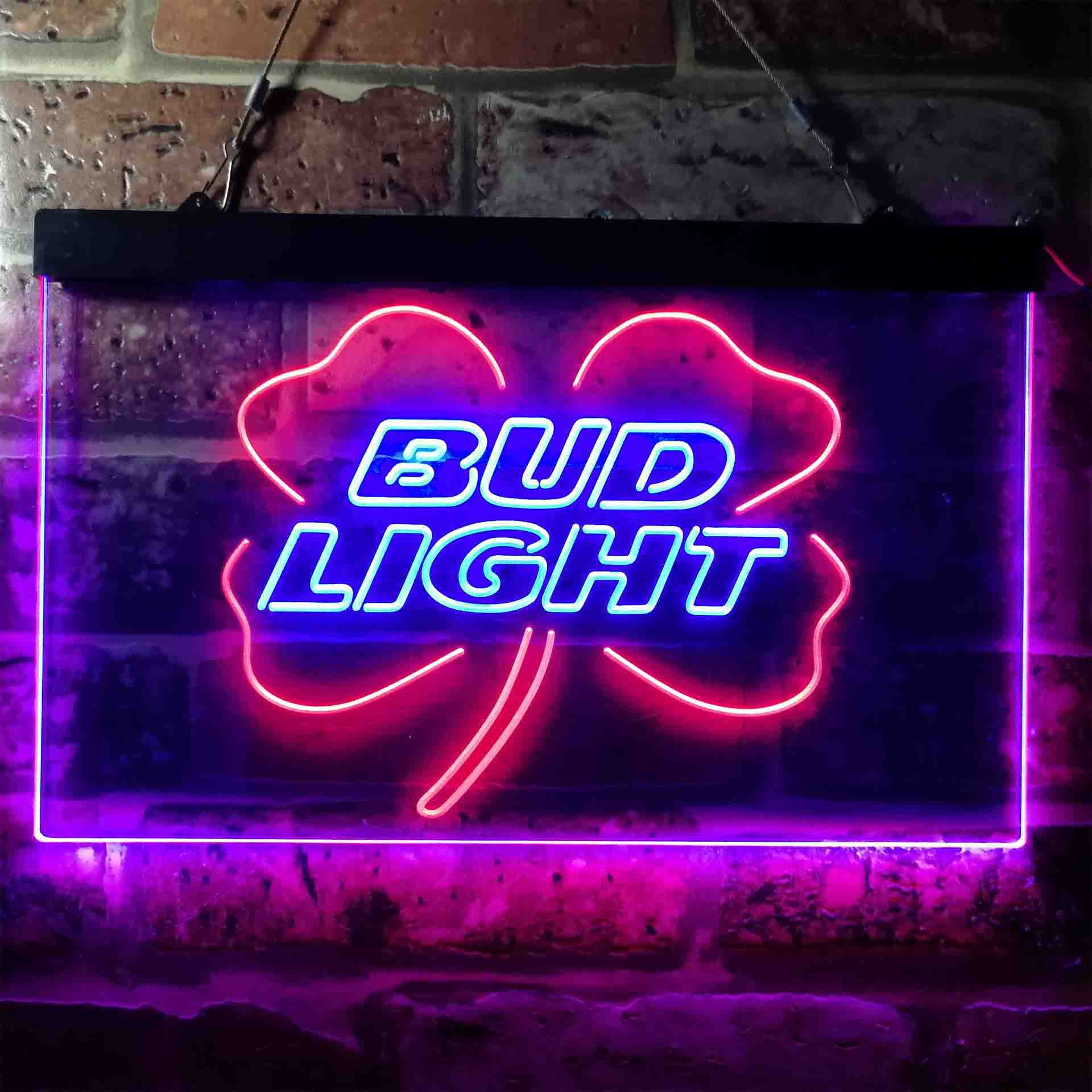 Bud Light Clover Bar Dual Color LED Neon Sign ProLedSign