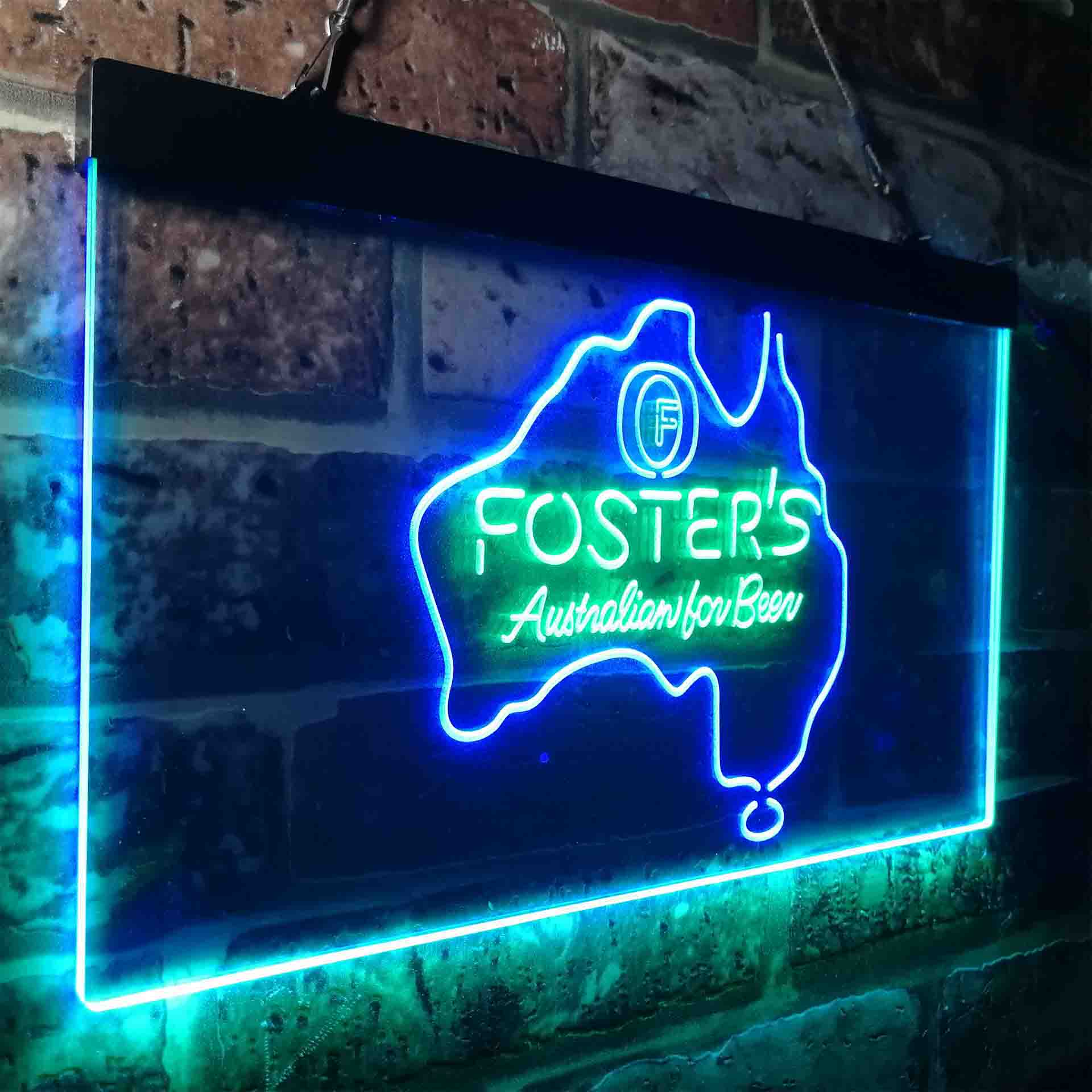 Foster Australian Beer Map Neon-Like LED Sign