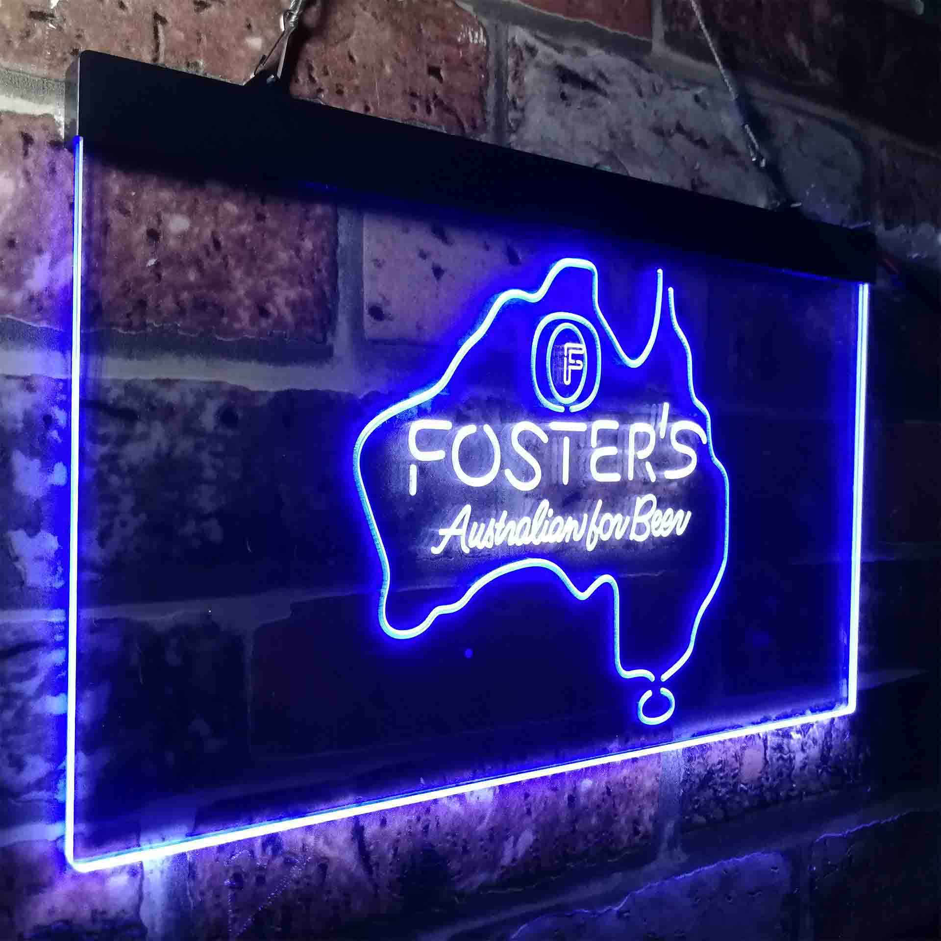Foster Australian Beer Map Neon-Like LED Sign