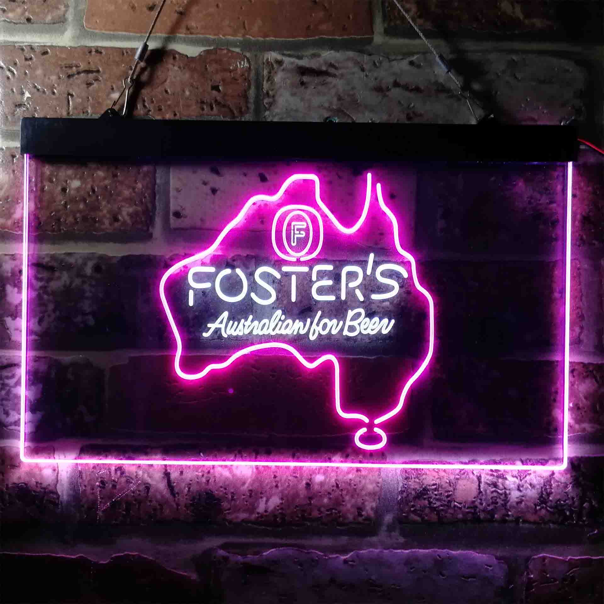 Foster Australian Beer Map Neon-Like LED Sign