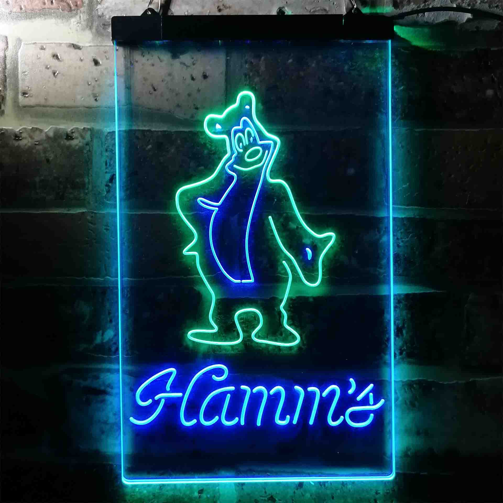 Hamm's Beer Bear Bar Dual Color LED Neon Sign ProLedSign