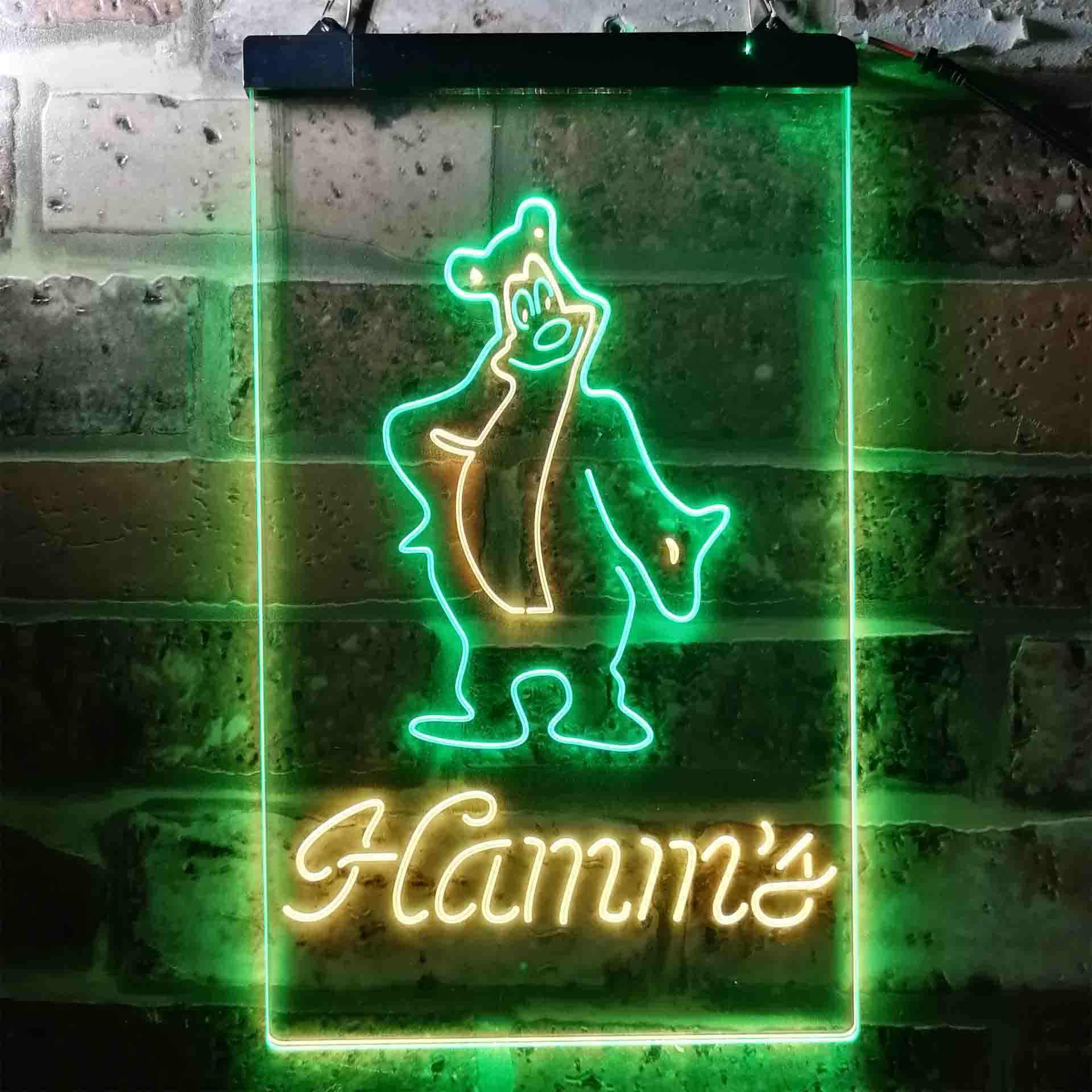 Hamm's Beer Bear Bar Dual Color LED Neon Sign ProLedSign