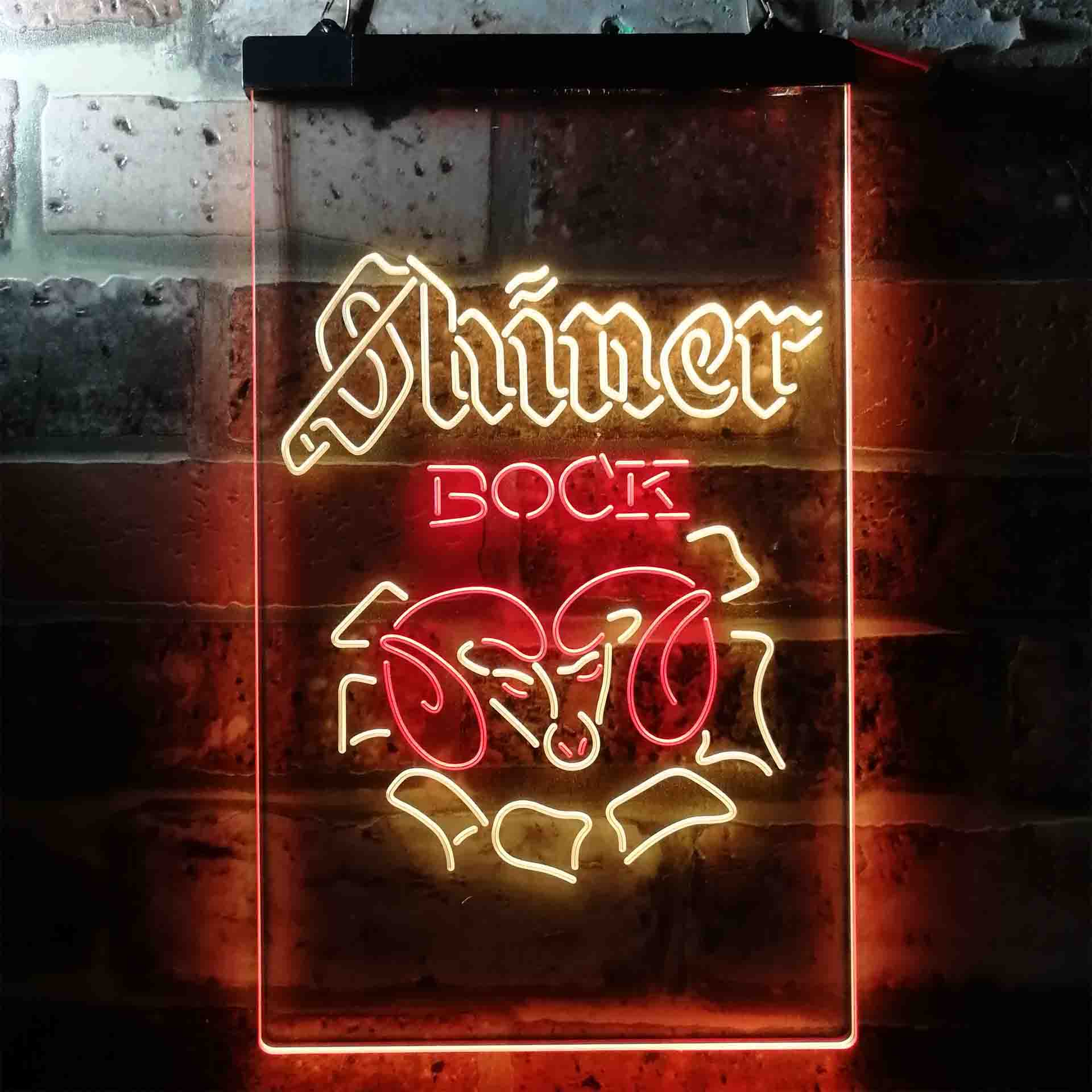 Shiner Bock Ram Beer Dual Color LED Neon Sign ProLedSign