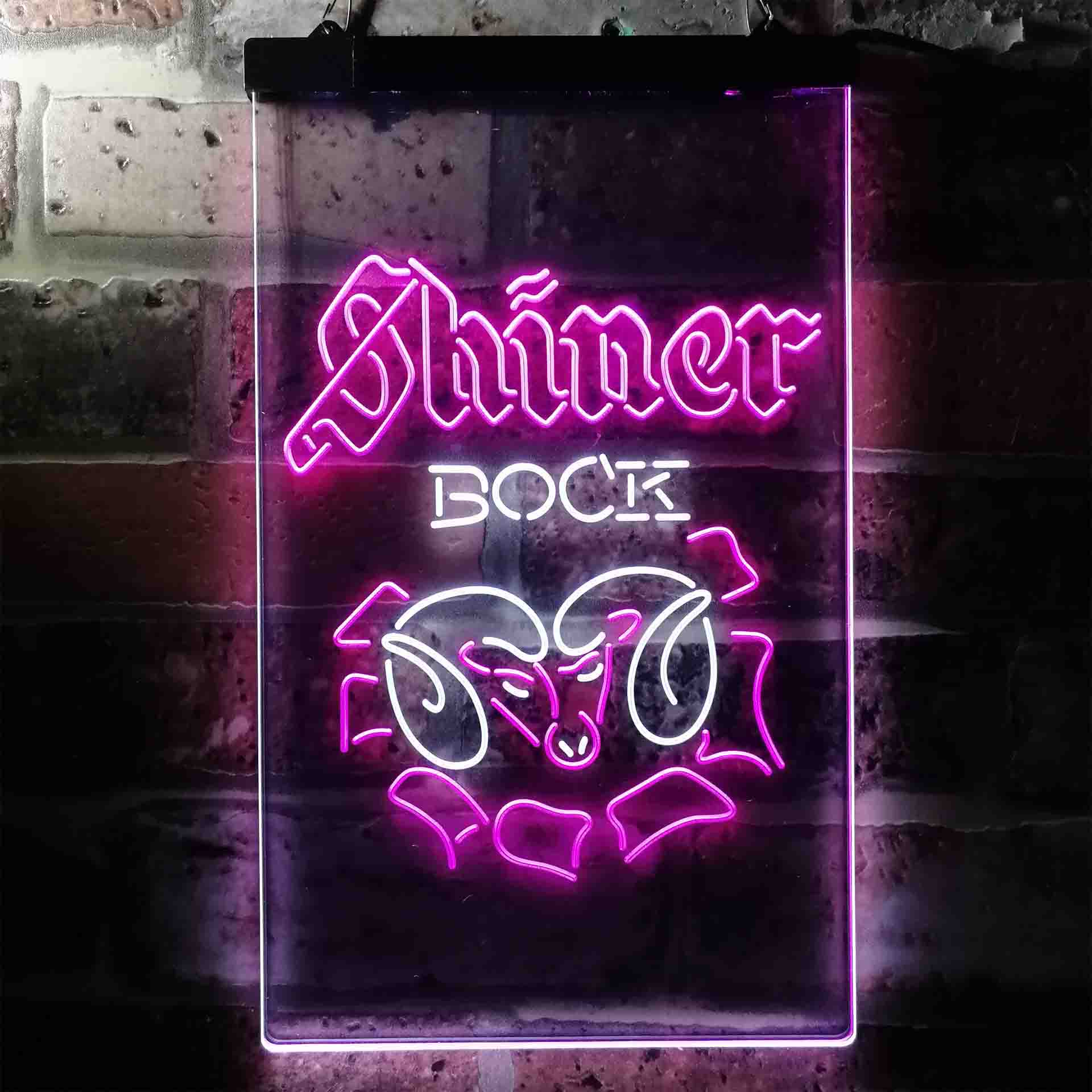 Shiner Bock Ram Beer Dual Color LED Neon Sign ProLedSign
