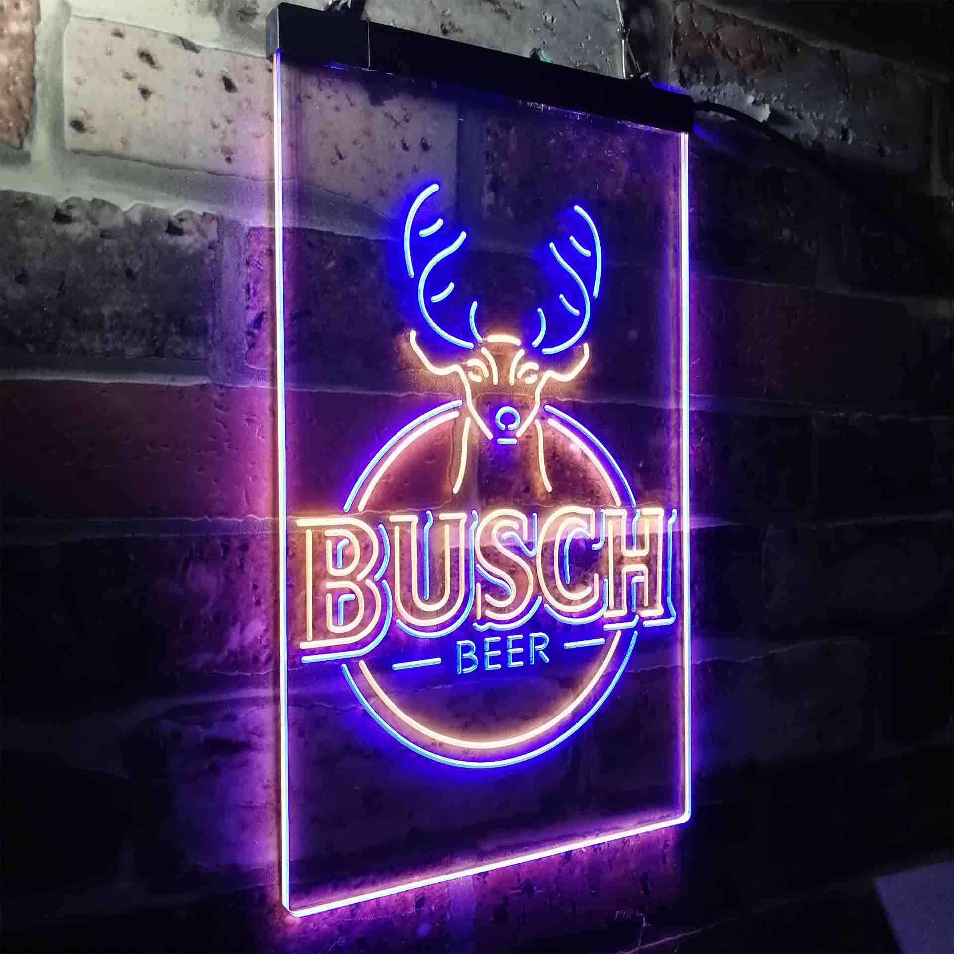 Buschs Beer Deer Vertical Circle Neon-Like LED Sign