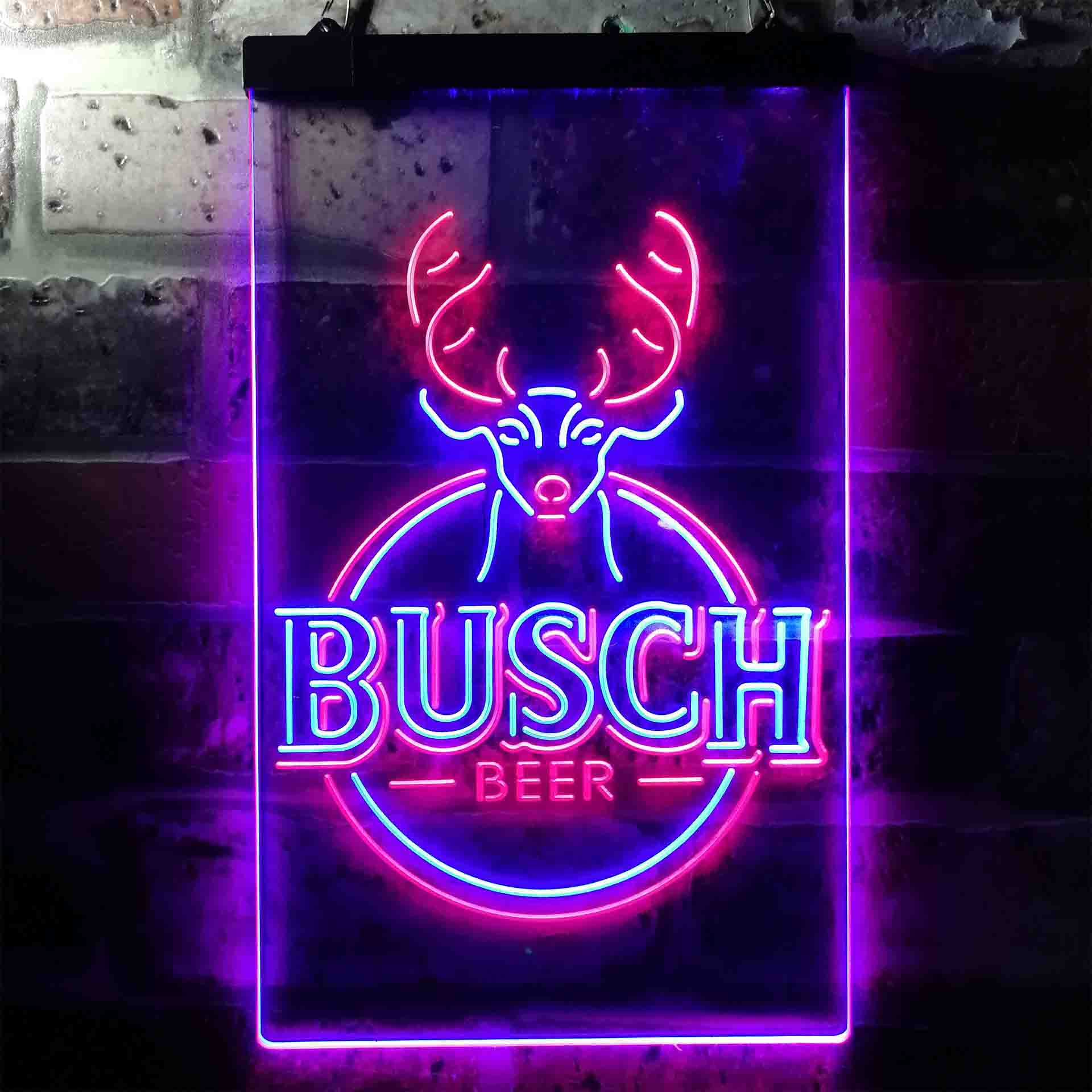Buschs Beer Deer Vertical Circle Neon-Like LED Sign