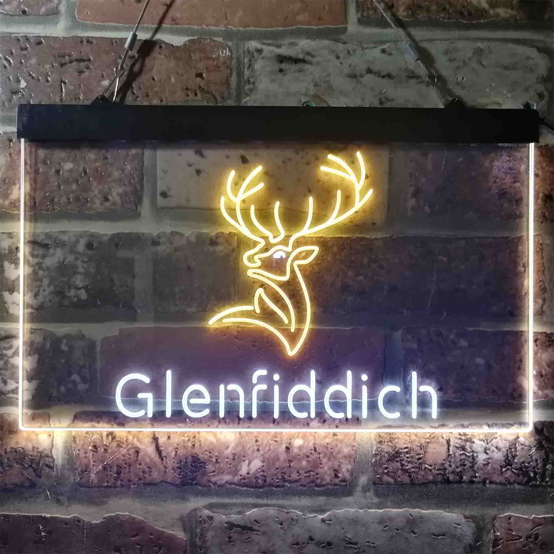 Glenfiddich Whisky Deer Wine Dual Color LED Neon Sign ProLedSign