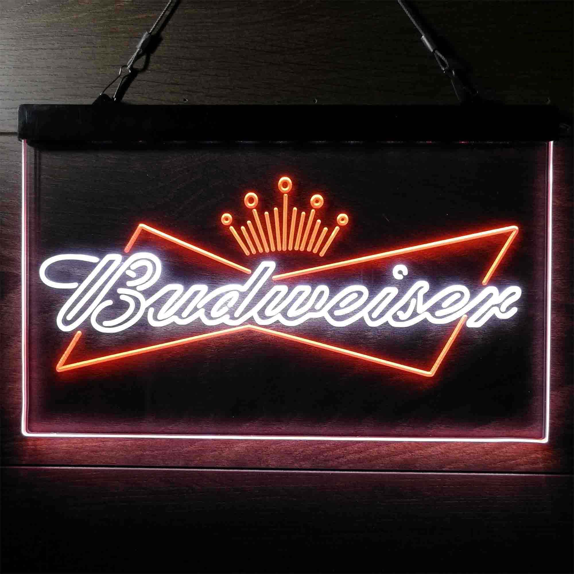 Budweiser Bowtie Crown Dual Color LED Neon Sign ProLedSign