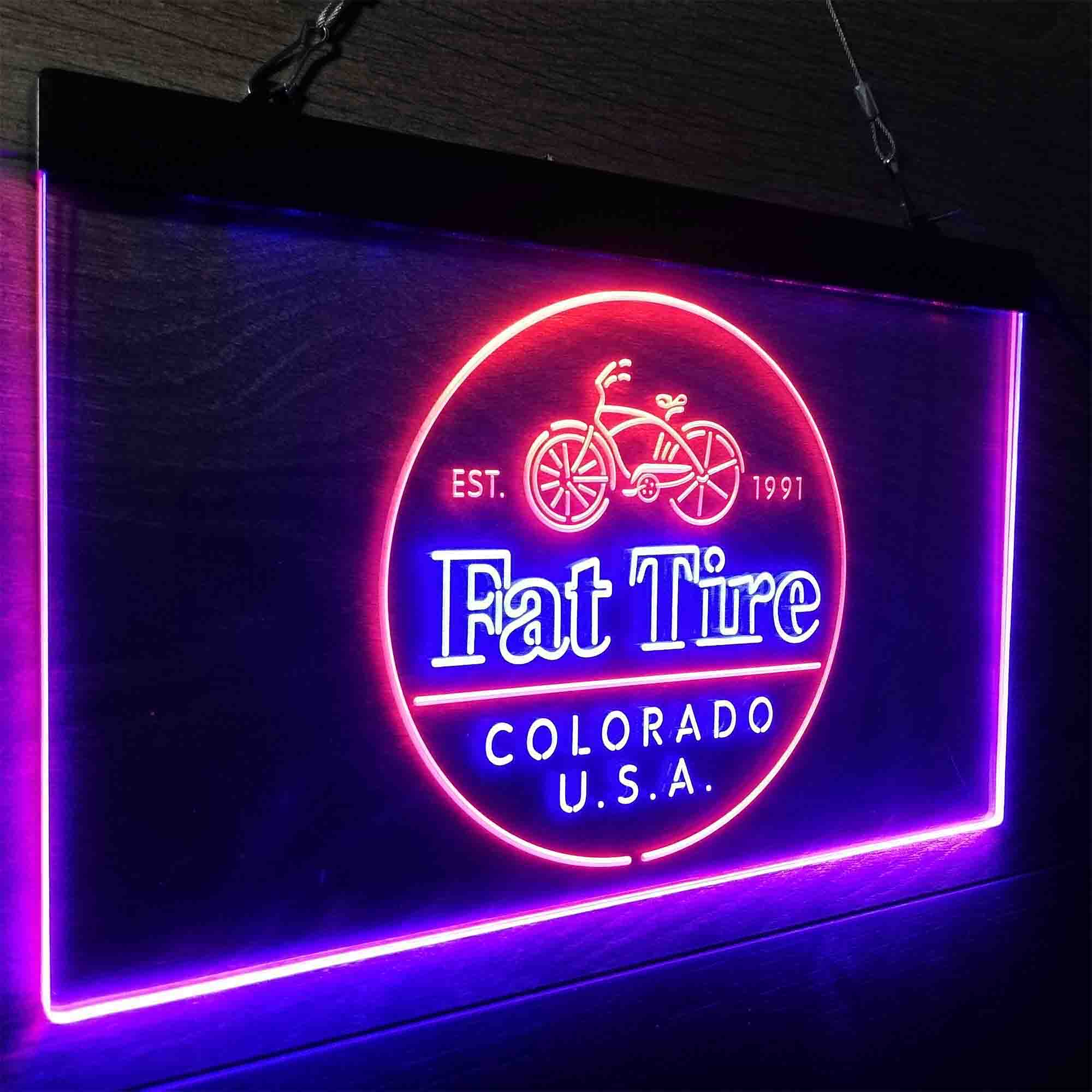 Fat Tire Est. 1991 Colorado USA Neon-Like LED Sign