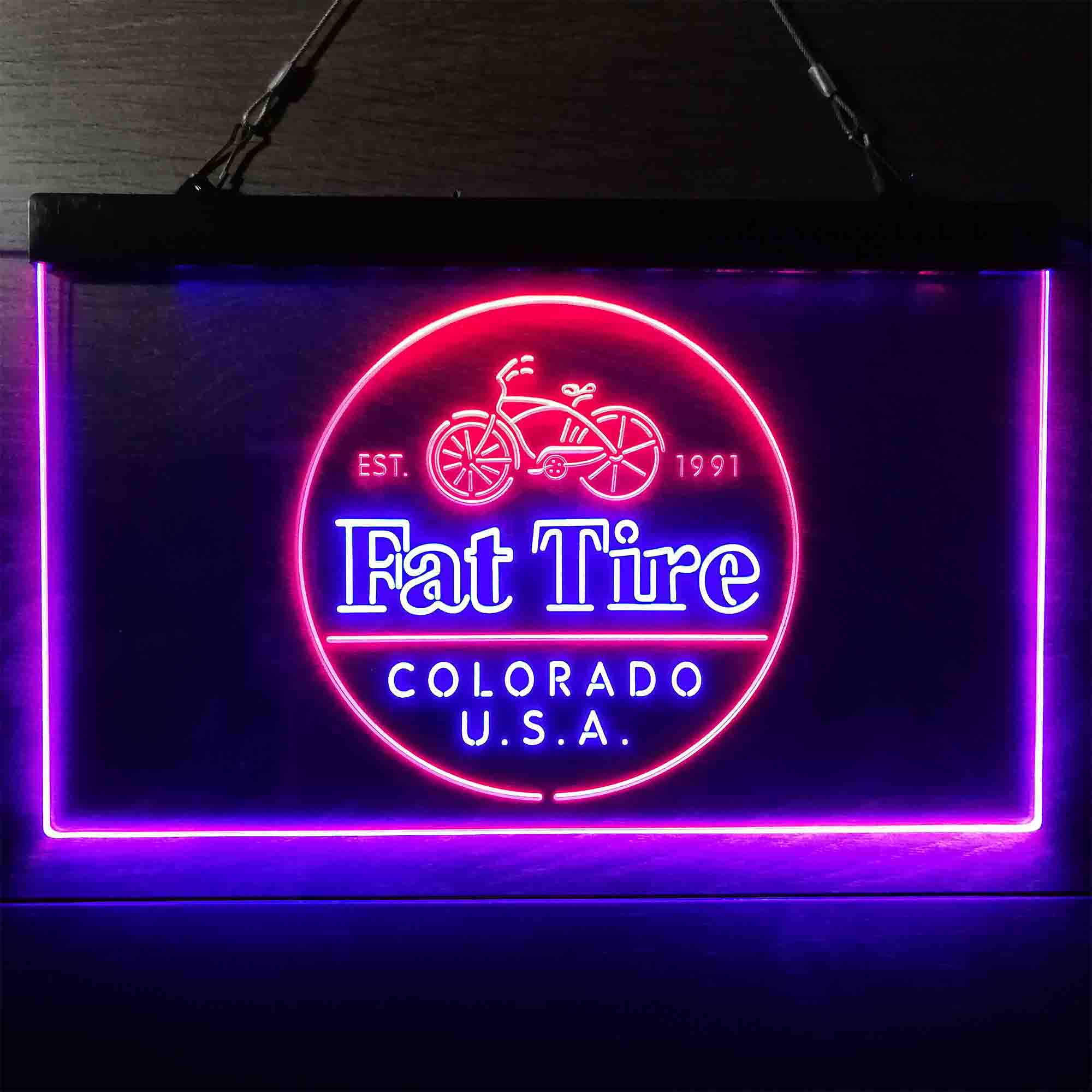 Fat Tire Est. 1991 Colorado USA Neon-Like LED Sign