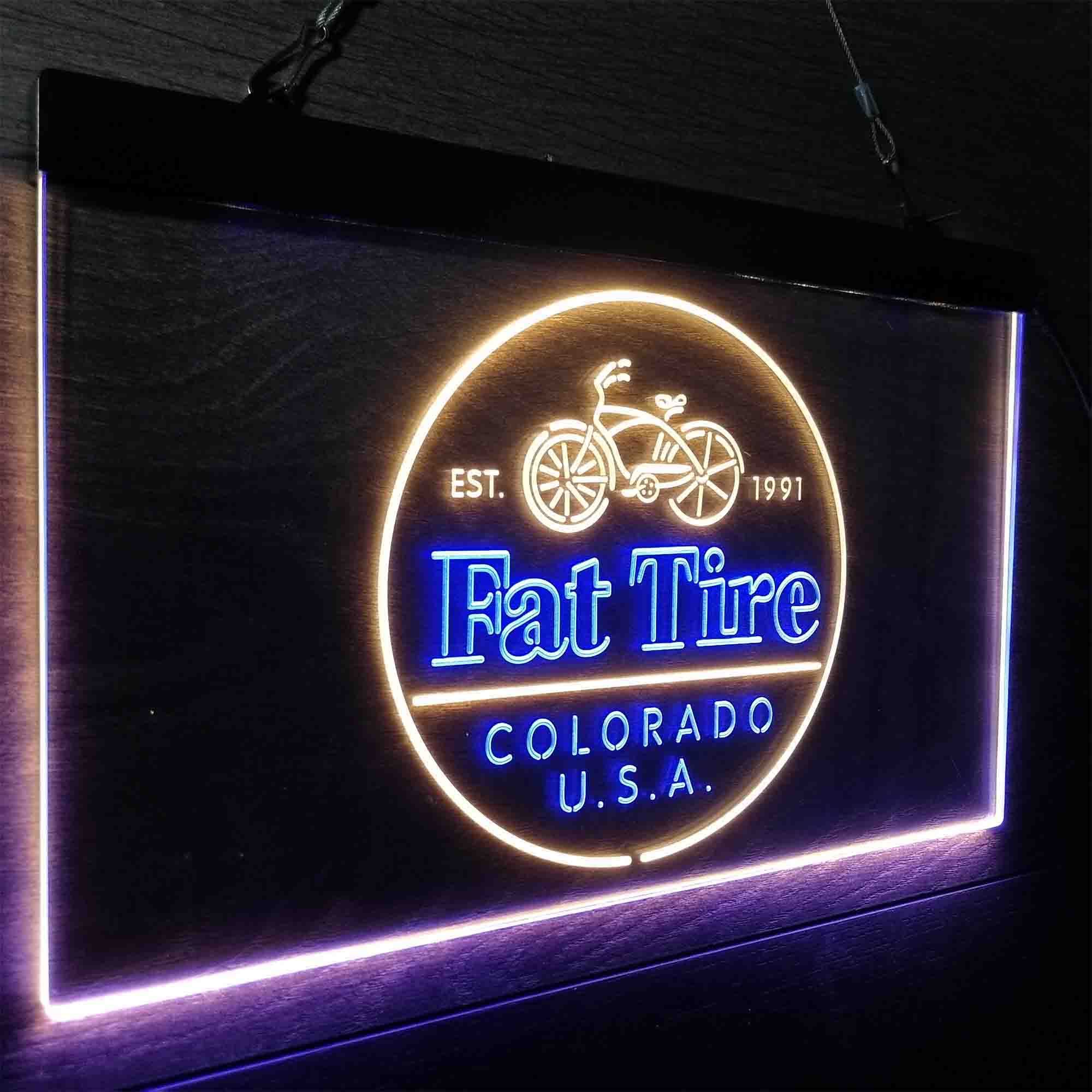 Fat Tire Est. 1991 Colorado USA Neon-Like LED Sign