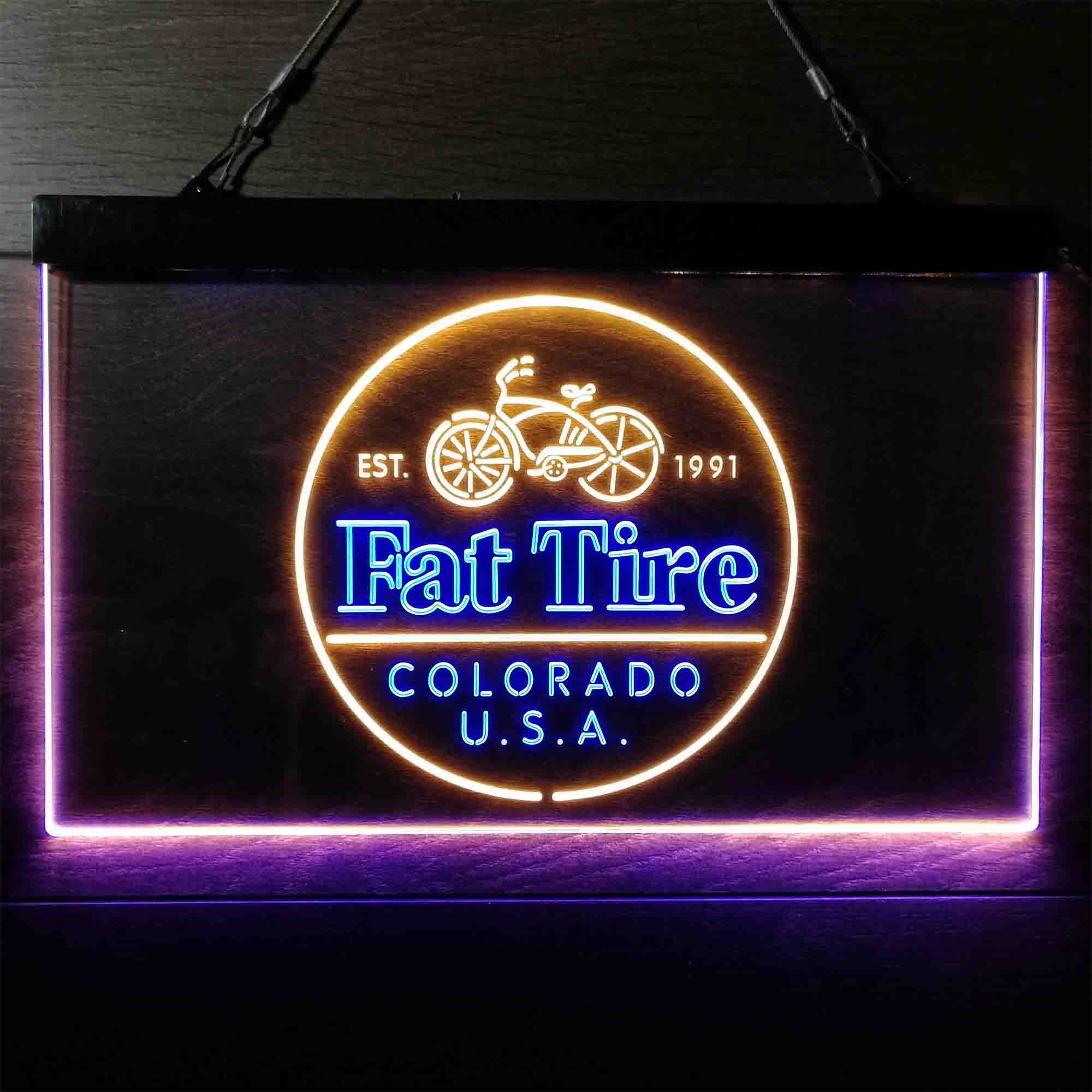 Fat Tire Est. 1991 Colorado USA Neon-Like LED Sign