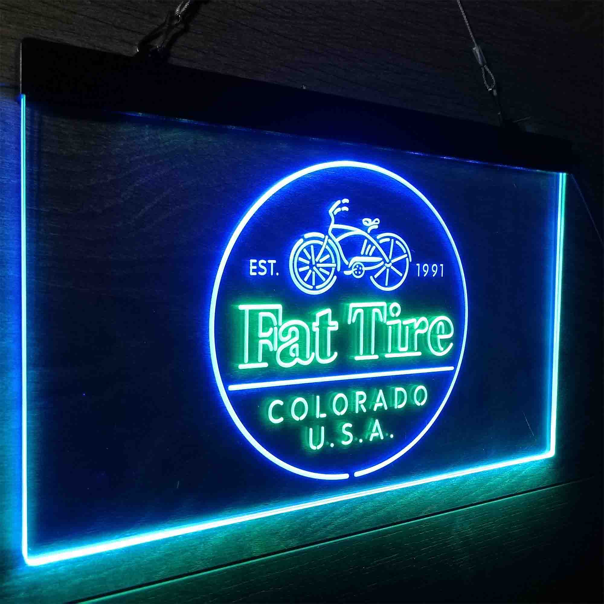 Fat Tire Est. 1991 Colorado USA Neon-Like LED Sign