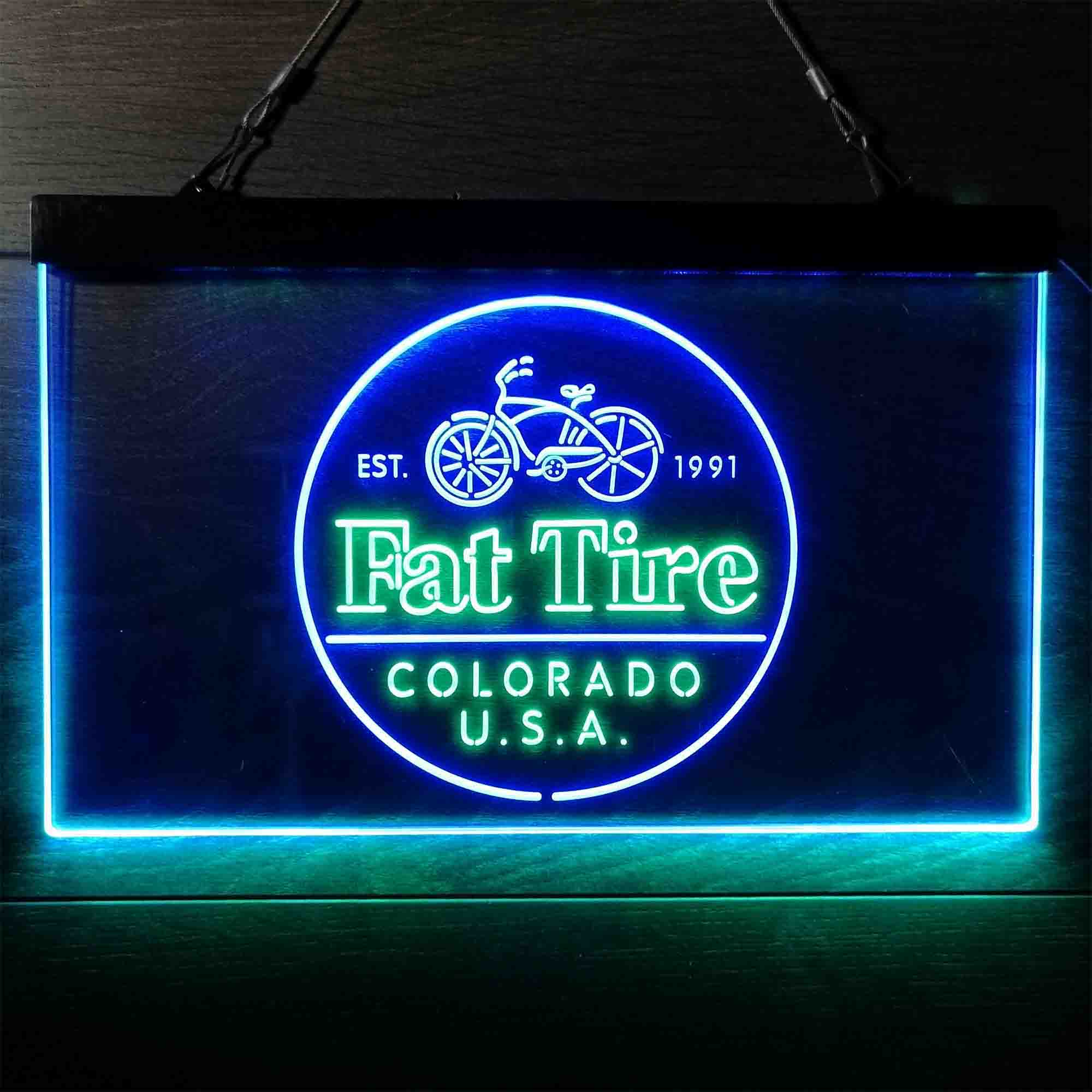 Fat Tire Est. 1991 Colorado USA Neon-Like LED Sign