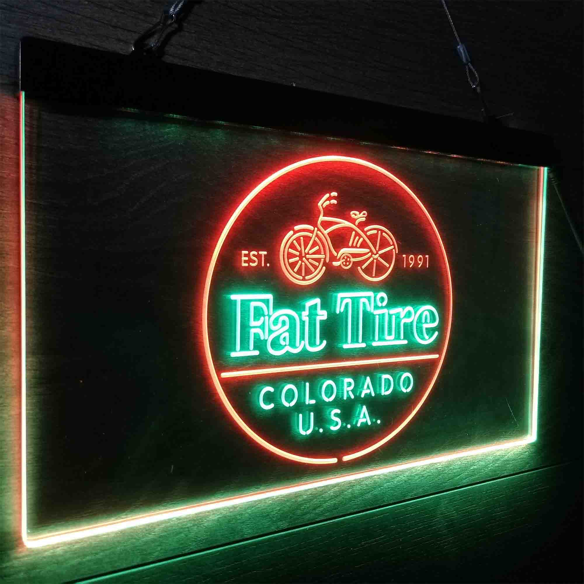 Fat Tire Est. 1991 Colorado USA Neon-Like LED Sign