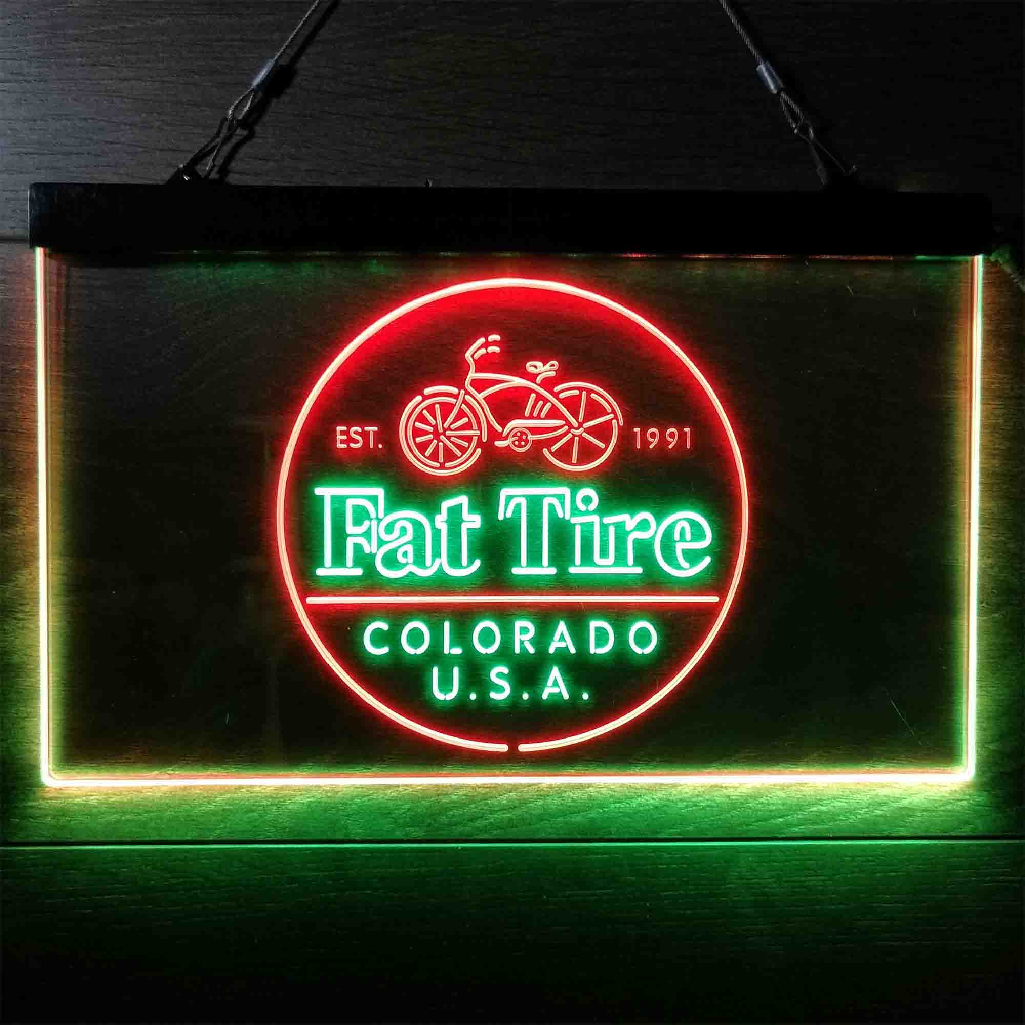 Fat Tire Est. 1991 Colorado USA Neon-Like LED Sign